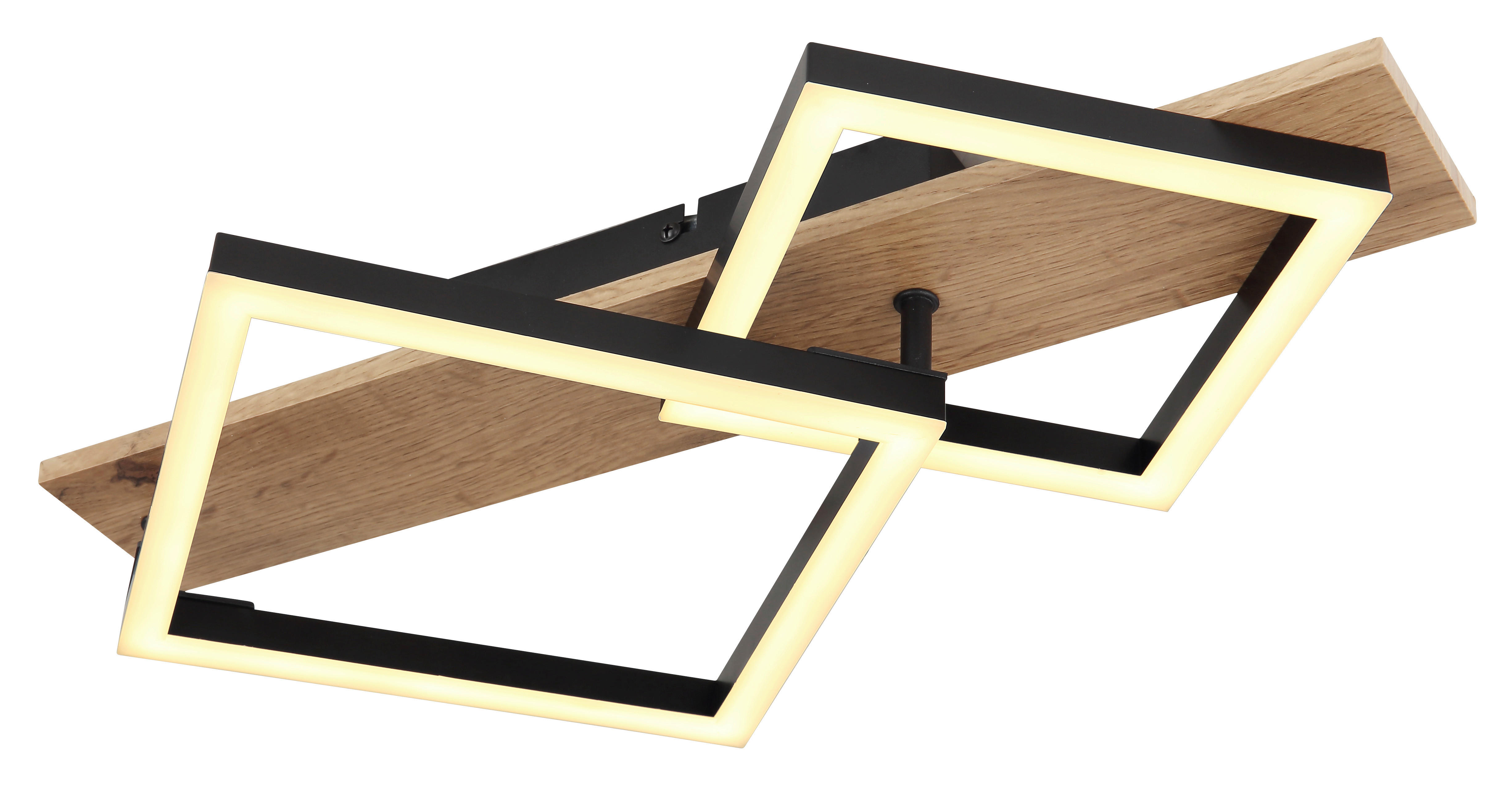 GLOBO LED-Deckenleuchte dunkelbraun schwarz Kunststoff Metall MDF B/H/T: ca. 31x8,5x47,5 cm BEATRIX - dunkelbraun/schwarz (31,00/8,50/47,50cm) - GLOBO