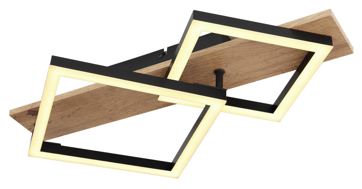 GLOBO LED-Deckenleuchte dunkelbraun schwarz Kunststoff Metall MDF B/H/T: ca. 31x8,5x47,5 cm BEATRIX - dunkelbraun/schwarz (31,00/8,50/47,50cm) - GLOBO