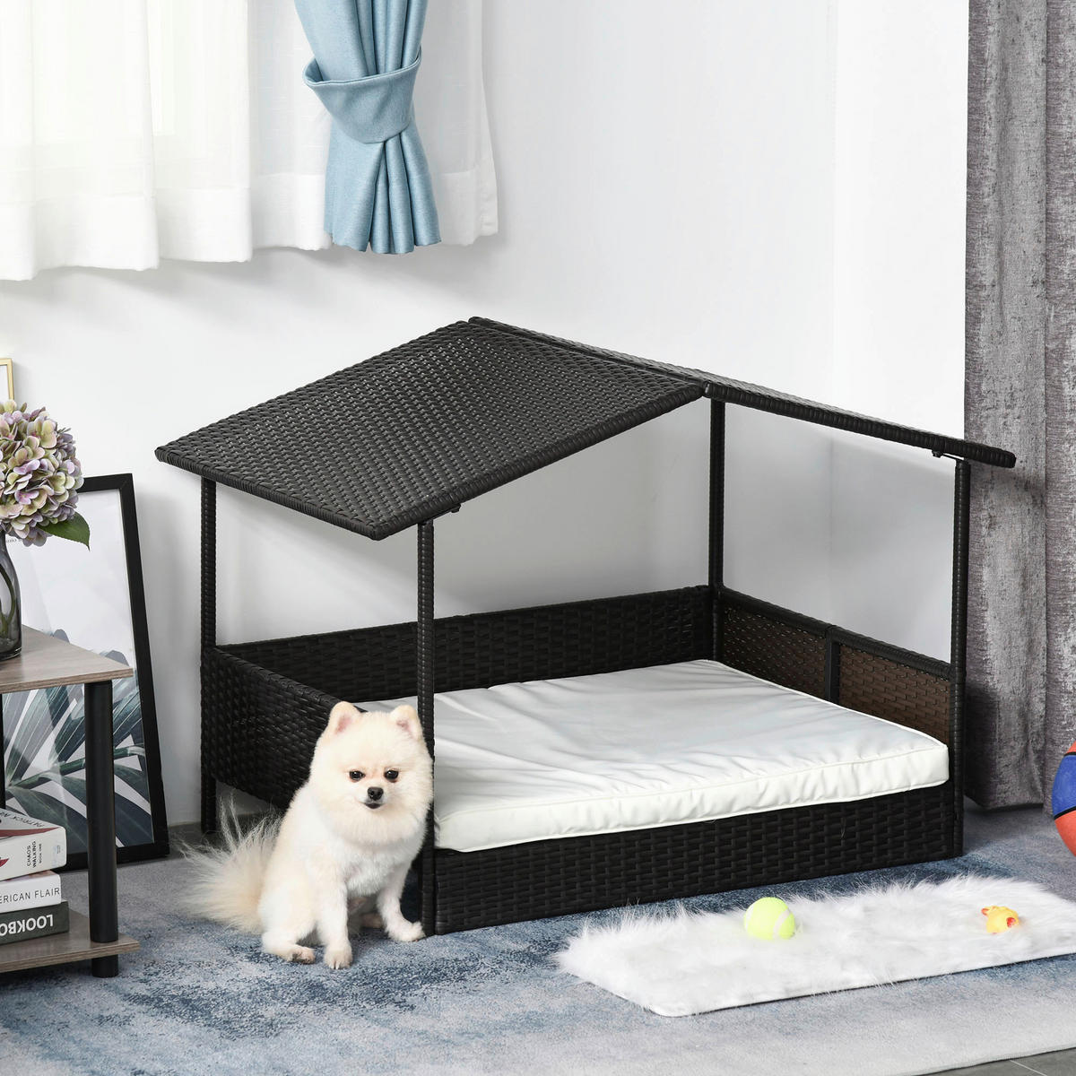 PawHut Hunde-Zubehör braun Polyester B/H/L: ca. 98x69x70 cm Hundehaus - braun (70,00/98,00/69,00cm) - PawHut