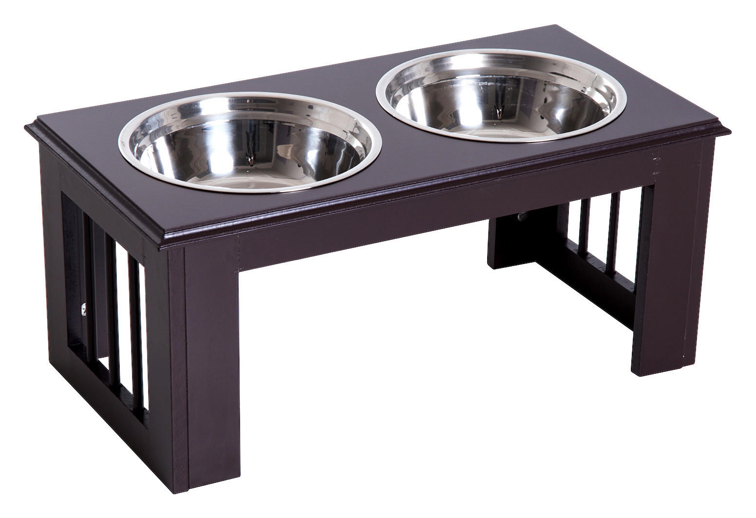 PawHut Futternapf braun Edelstahl B/H/L: ca. 31x25x58 cm Futternapf - braun (58,00/31,00/25,00cm) - PawHut