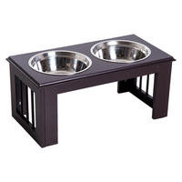 PawHut Futternapf braun Edelstahl B/H/L: ca. 31x25x58 cm Futternapf - braun (58,00/31,00/25,00cm) - PawHut