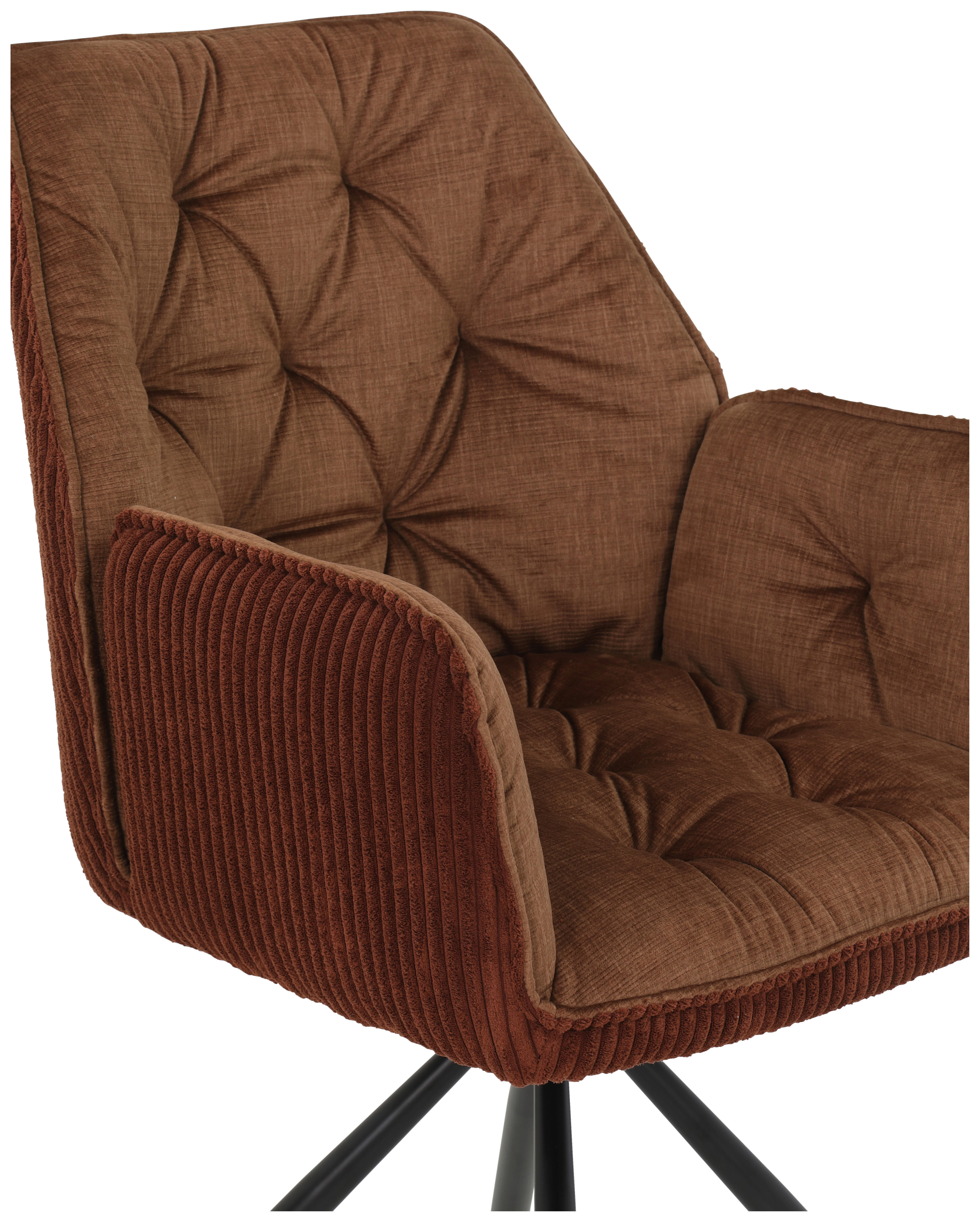 Armlehnstuhl Inge braun Microfaser B/H/T: ca. 58x88x63 cm Inge - braun/schwarz (58,00/88,00/63,00cm)