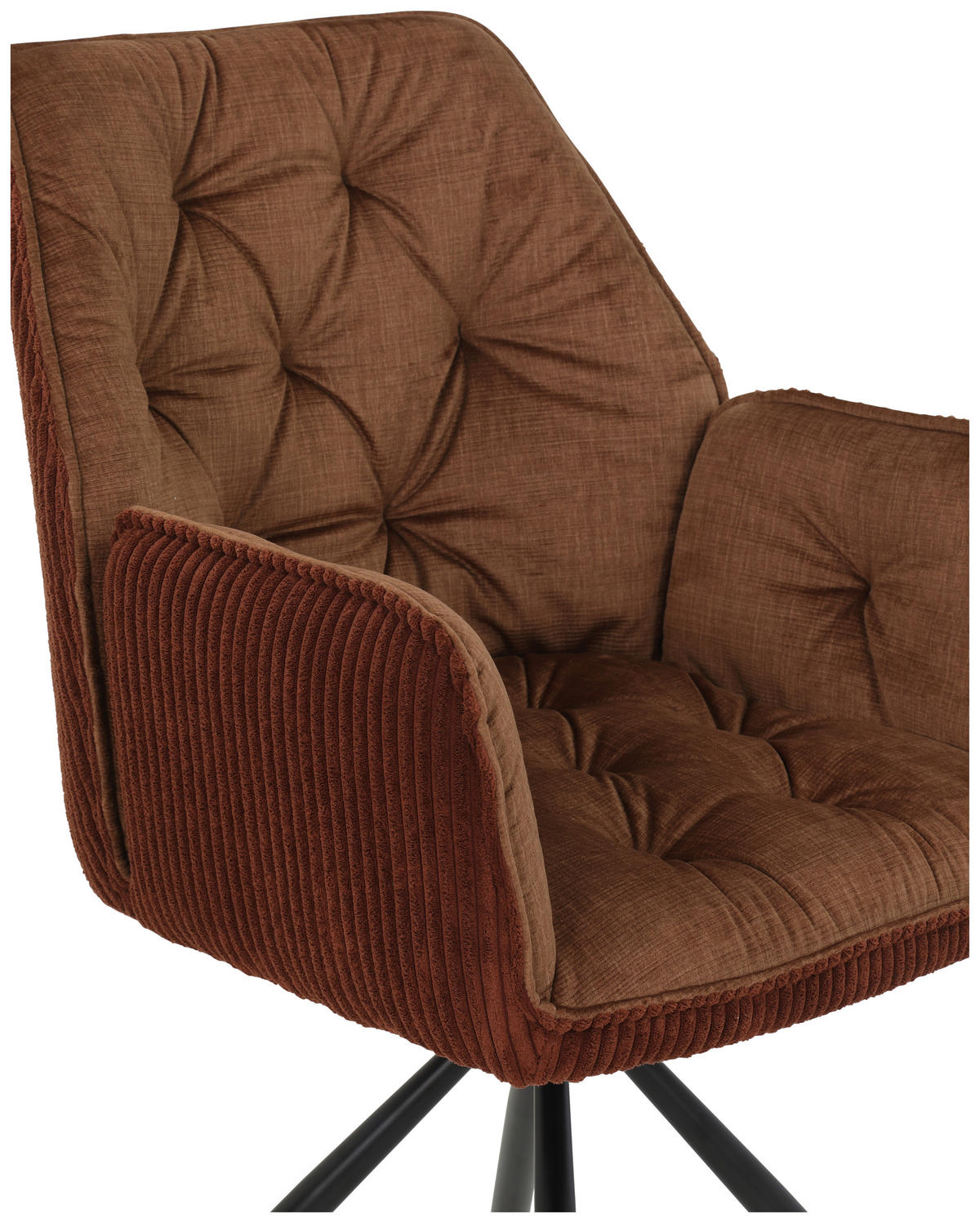 Armlehnstuhl Inge braun Microfaser B/H/T: ca. 58x88x63 cm Inge - braun/schwarz (58,00/88,00/63,00cm)