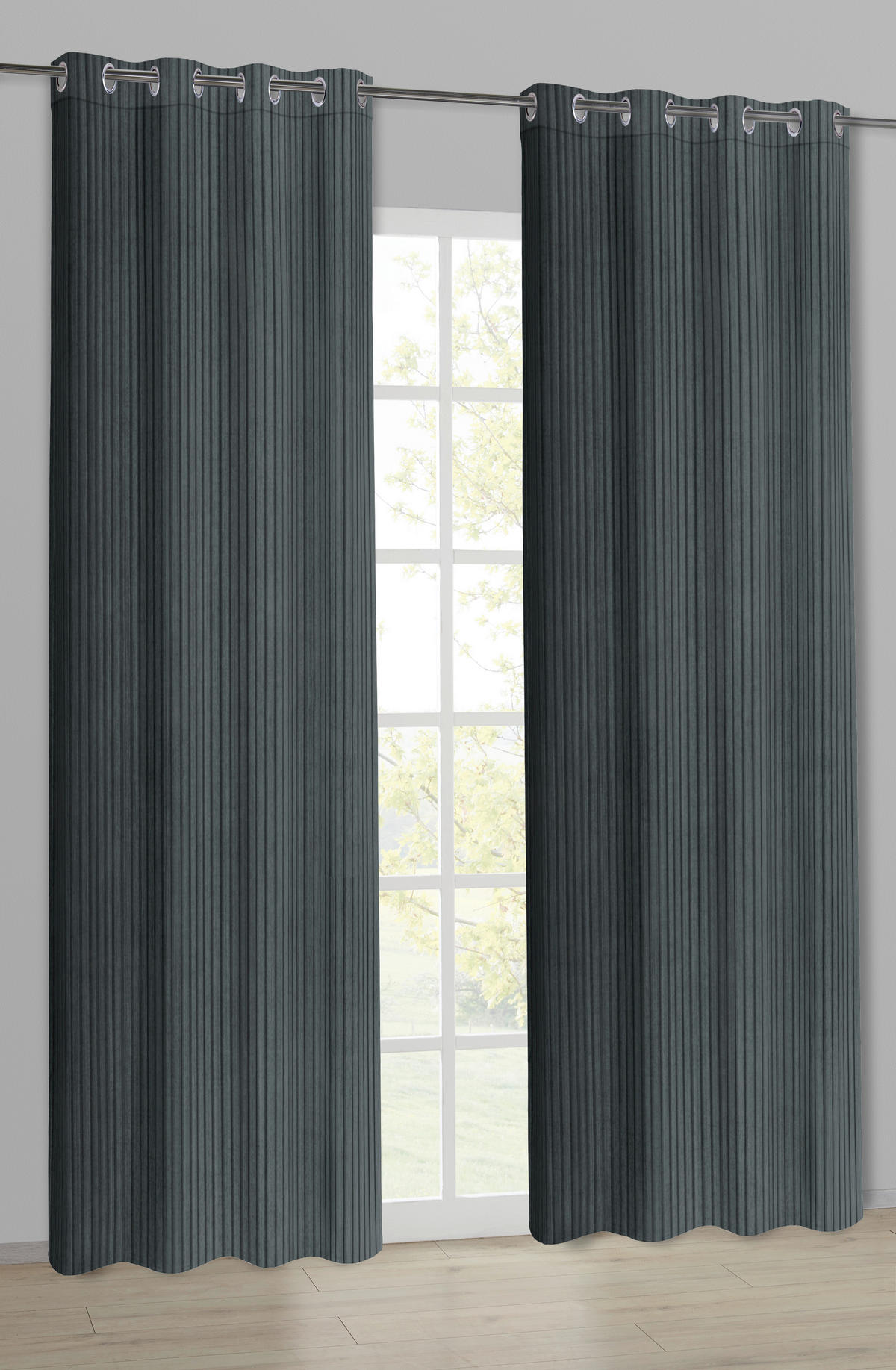 Ösenvorhang Ursula anthrazit B/L: ca. 135x245 cm Ursula - anthrazit (135,00/245,00cm)