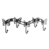 Garderobenleiste Butterfly anthrazit pulverbeschichtet Metall B/H/T: ca. 54x15,5x5 cm Butterfly - anthrazit (54,00/15,50/5,00cm)