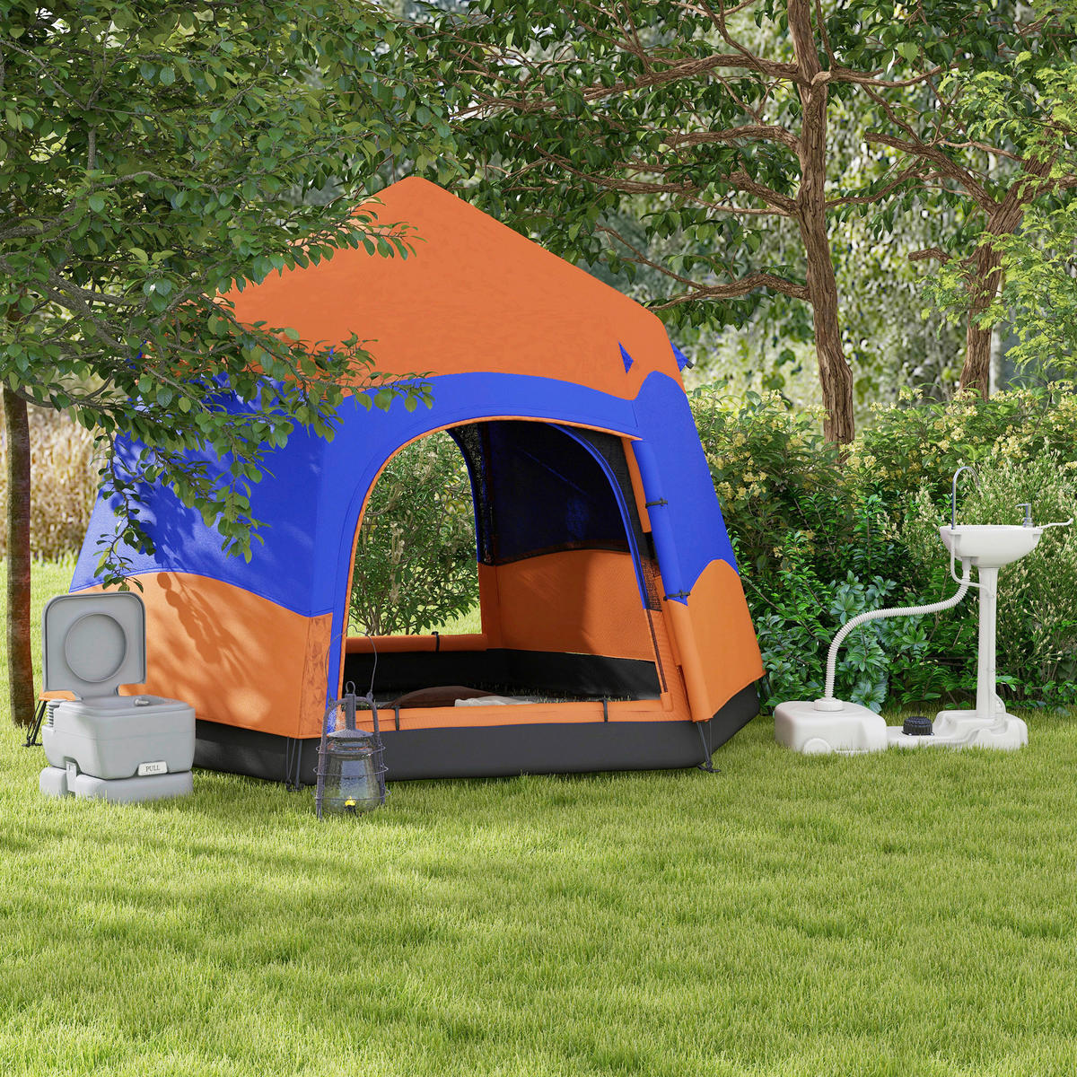 Outsunny Campingtoilette B/H/L: ca. 41x42,5x35,5 cm Campingtoilette - grau (35,50/41,00/42,50cm) - Outsunny