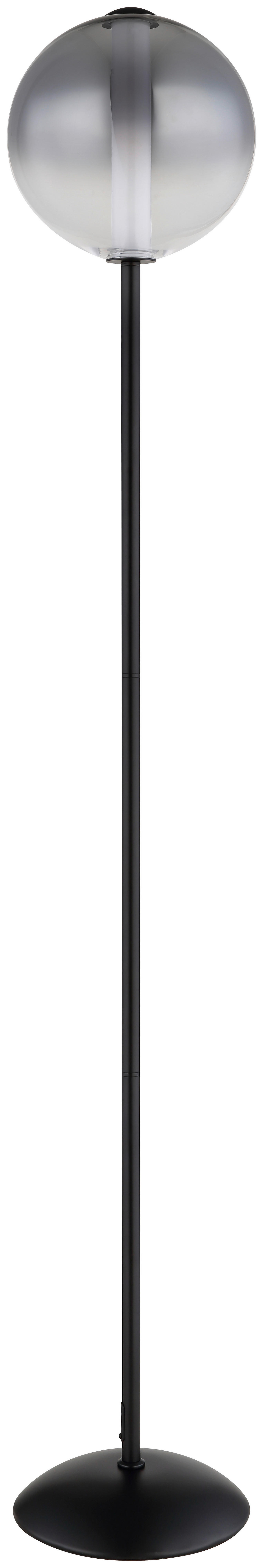 GLOBO Stehleuchte mattschwarz Opal Rauch Glas Metall H/D: ca. 152x25 cm 1 Brennstellen Lacy - Opal/mattschwarz (25,00/152,00cm) - GLOBO