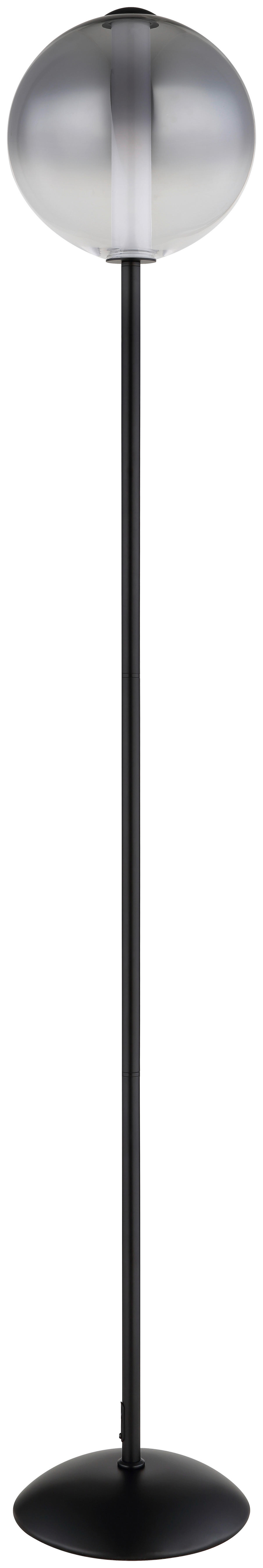 GLOBO Stehleuchte mattschwarz Opal Rauch Glas Metall H/D: ca. 152x25 cm 1 Brennstellen Lacy - Opal/mattschwarz (25,00/152,00cm) - GLOBO
