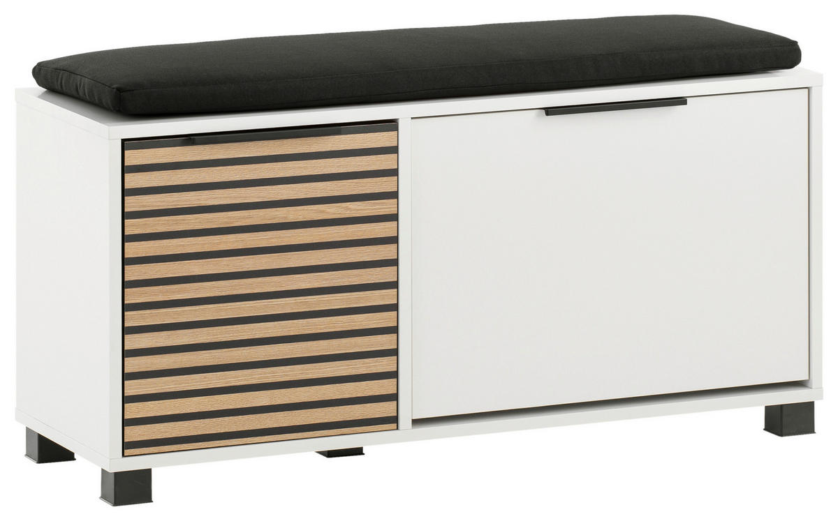 Schuhbank Loft weiß matt B/H/T: ca. 98,4x47,2x33,05 cm Loft - weiß (98,40/47,20/33,05cm) - Möbelpartner