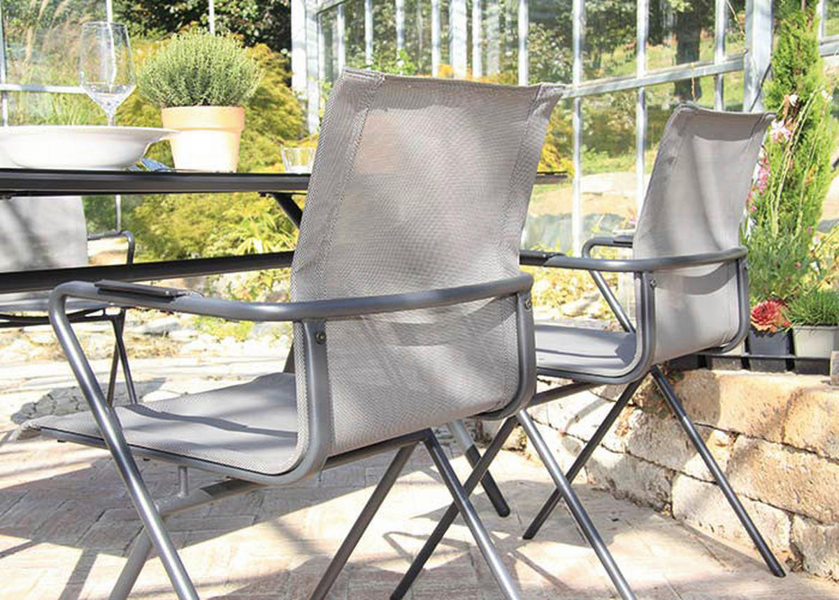 Acamp Gartenstuhl 6er-Set Alpha Tex anthrazit Aluminium B/H/T: ca. 55x83x57 cm Alpha Tex - anthrazit (55,00/83,00/57,00cm) - Acamp