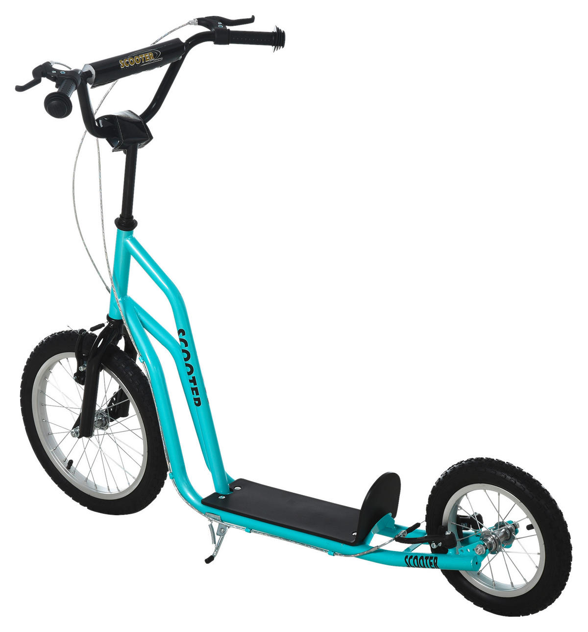 HOMCOM Kinderroller hellblau B/H/L: ca. 58x94x135 cm Kinderroller_mit_Handbremse - hellblau (135,00/58,00/94,00cm) - HOMCOM