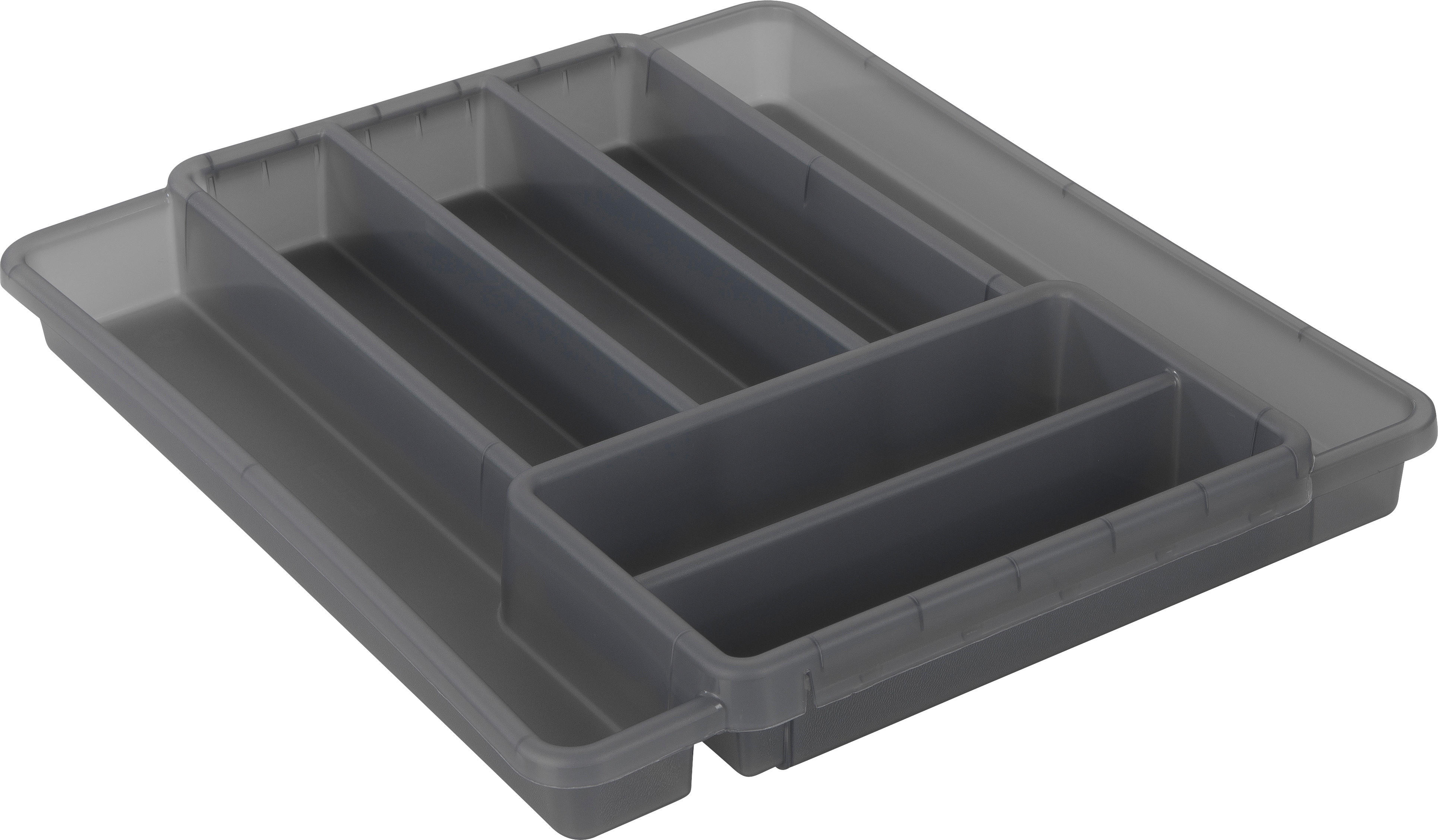 Rotho Besteckkasten DOMINO anthrazit Kunststoff B/H/L: ca. 34,1x5,1x39,7 cm DOMINO - anthrazit (39,70/34,10/5,10cm) - Rotho
