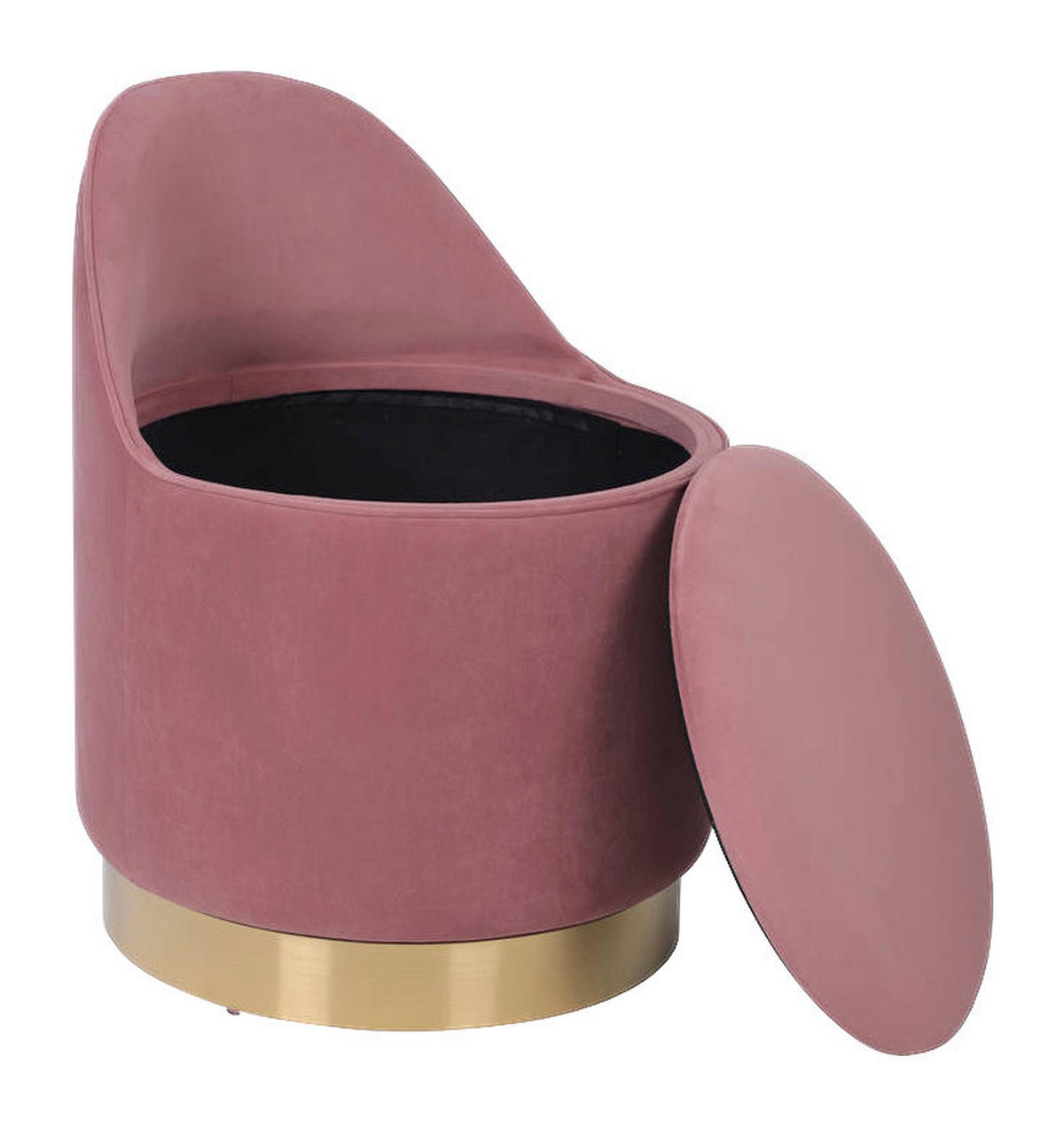 Hocker Viktor 100 altrosa Samt H/D: ca. 68x52 cm Viktor 100 - gold/altrosa (52,00/68,00cm) - 360 Living