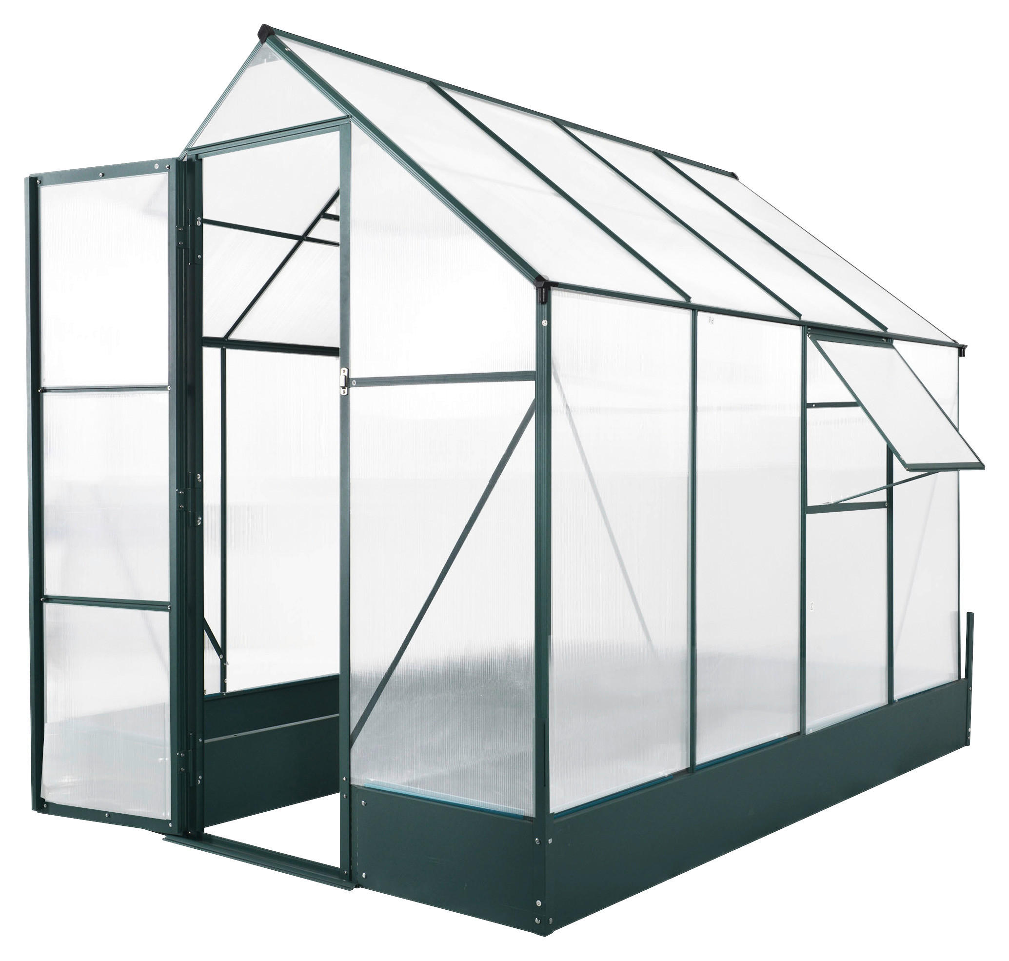 Outsunny Gewächshaus B/H/L: ca. 190x219x250 cm Gewächshaus MH845-421V02 - grün/transparent (250,00/190,00/219,00cm) - Outsunny