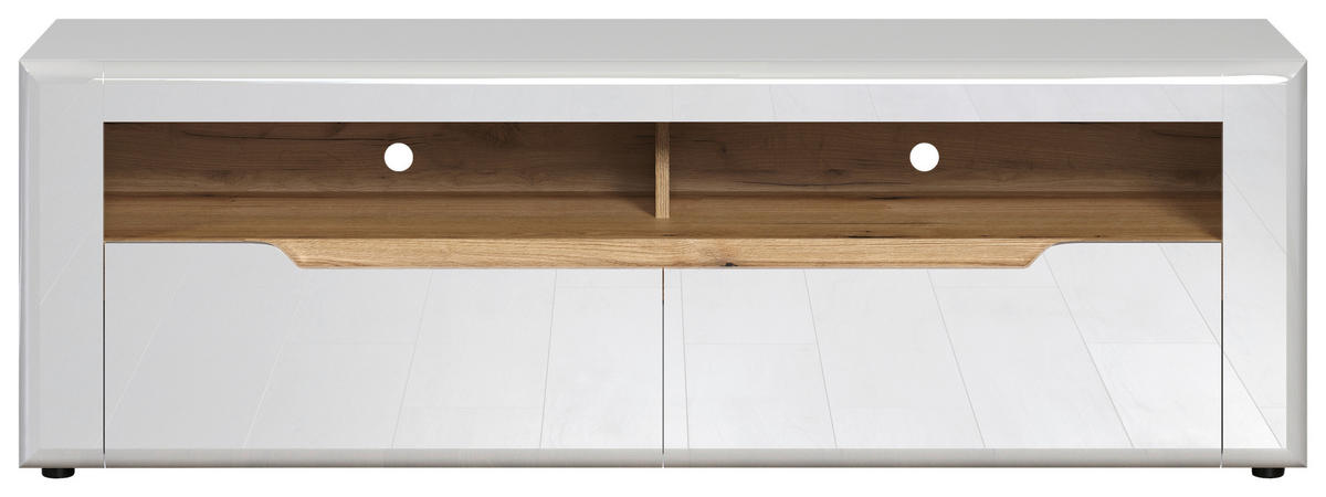 TV-Lowboard Marlon Eiche Evoke Coast Nachbildung weiß Hochglanz B/H/T: ca. 150x50x40 cm Marlon - Eiche/weiß (150,00/50,00/40,00cm)