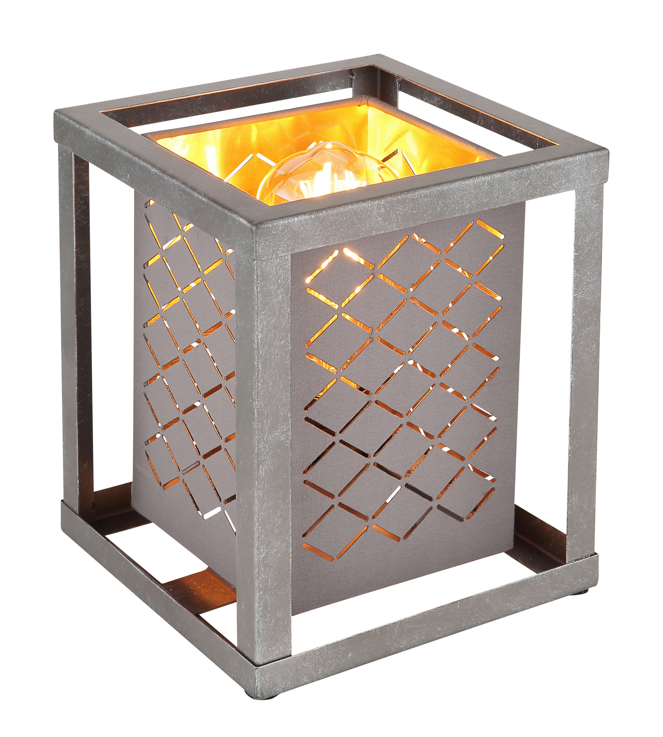 GLOBO Tischleuchte silber gold Metall B/H/T: ca. 17x22x17 cm E27 1 Brennstellen THOMAS - gold/silber (17,00/22,00/17,00cm) - GLOBO