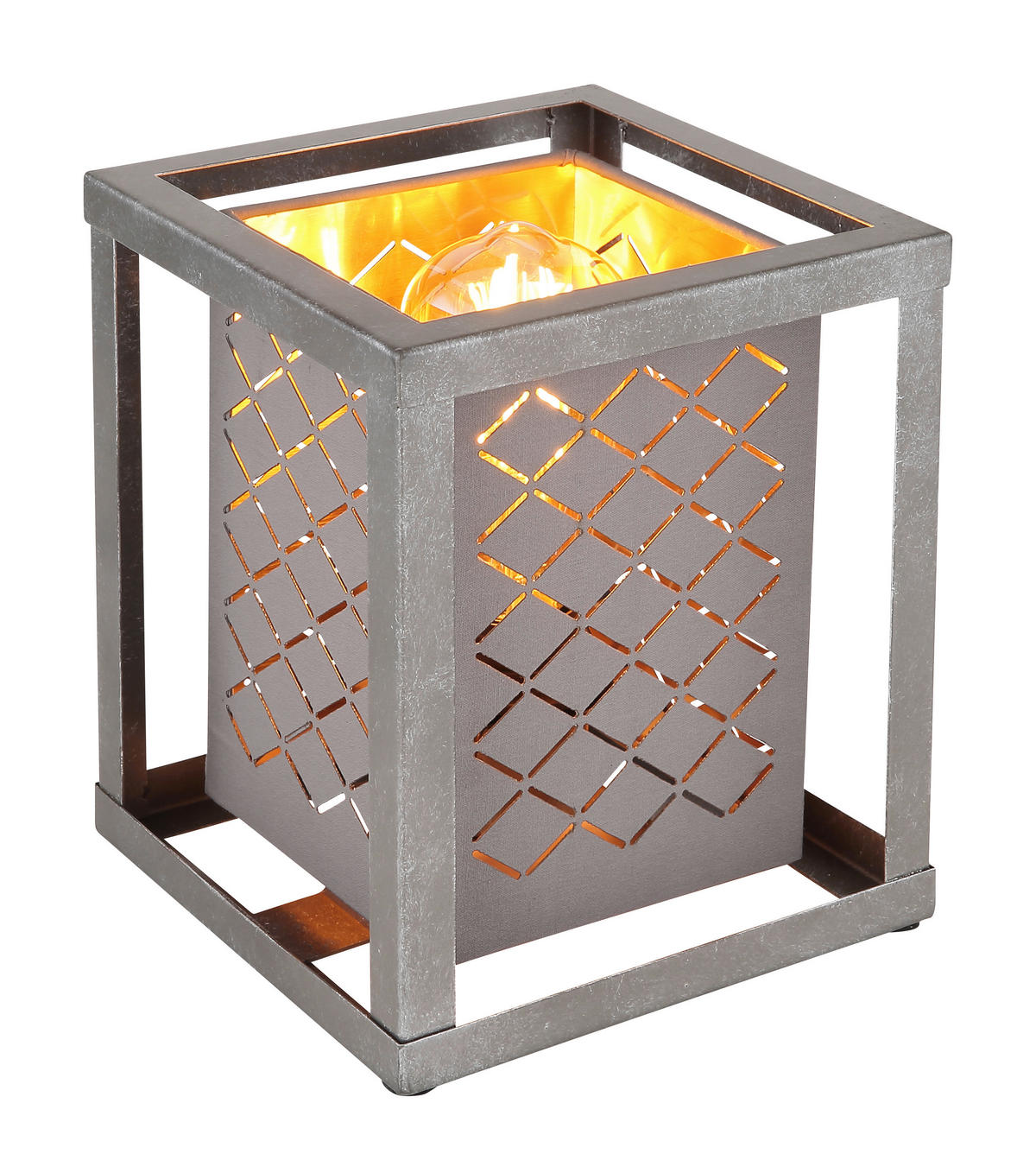 GLOBO Tischleuchte silber gold Metall B/H/T: ca. 17x22x17 cm E27 1 Brennstellen THOMAS - gold/silber (17,00/22,00/17,00cm) - GLOBO