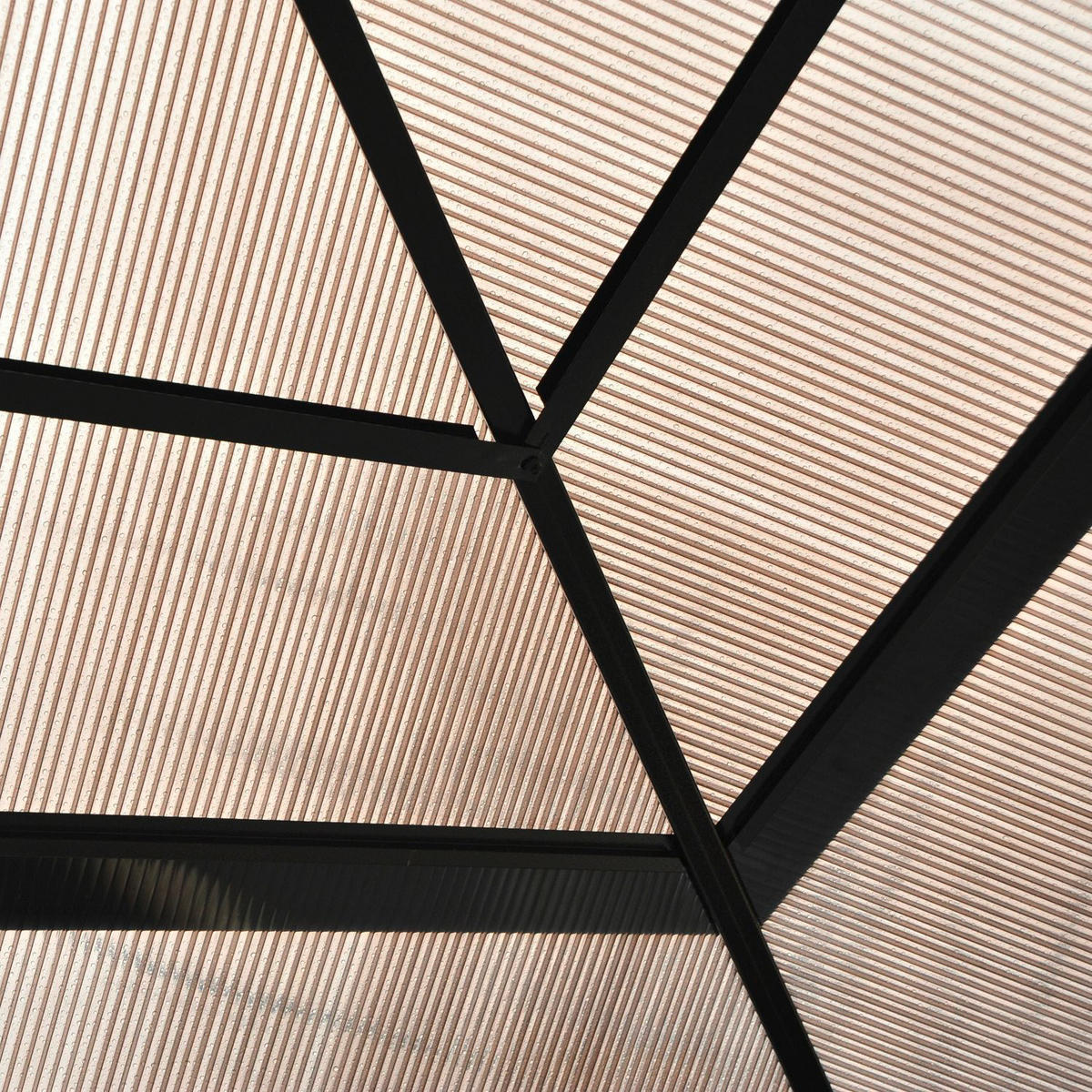 Outsunny Pavillon braun Aluminium B/H/L: ca. 360x265x420 cm Gartenpavillon - braun/beige (420,00/360,00/265,00cm) - Outsunny