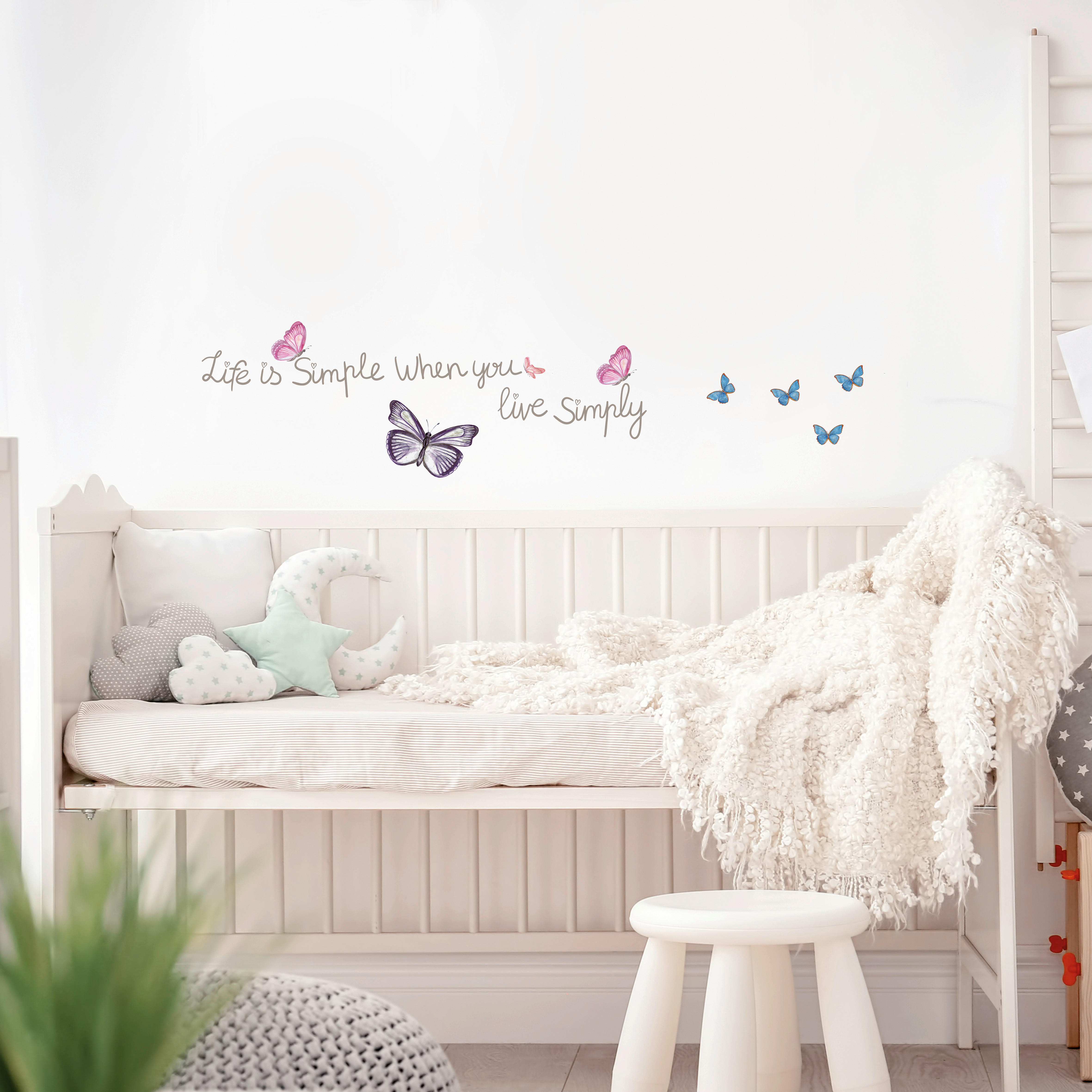 Dekosticker Schmetterlinge bunt B/L: ca. 50x70 cm 2 tlg. Dekosticker Life is Simple - bunt (50,00/70,00cm)