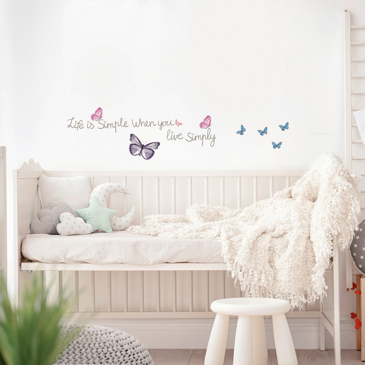 Dekosticker Schmetterlinge bunt B/L: ca. 50x70 cm 2 tlg. Dekosticker Life is Simple - bunt (50,00/70,00cm)