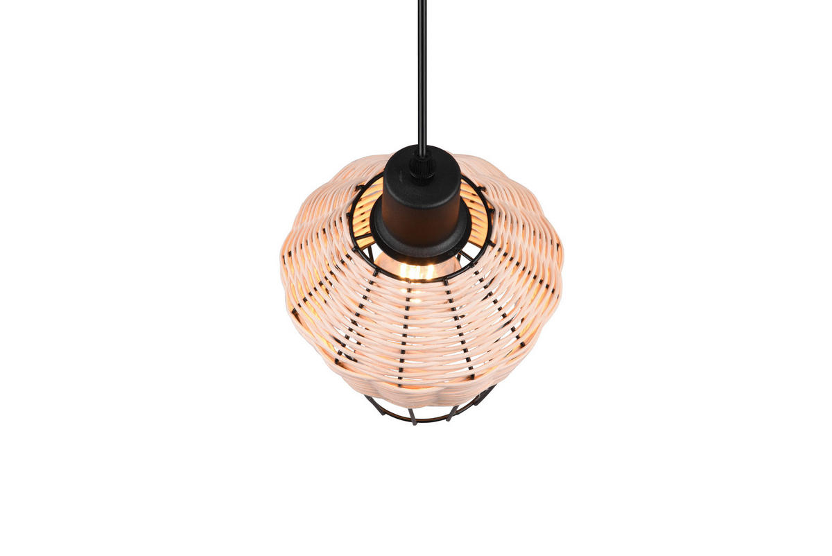 Reality Pendelleuchte R31261036 Borka natur Rattan H/D: ca. 150x17 cm E27 1 Brennstellen Borka - natur (17,00/150,00cm) - Reality