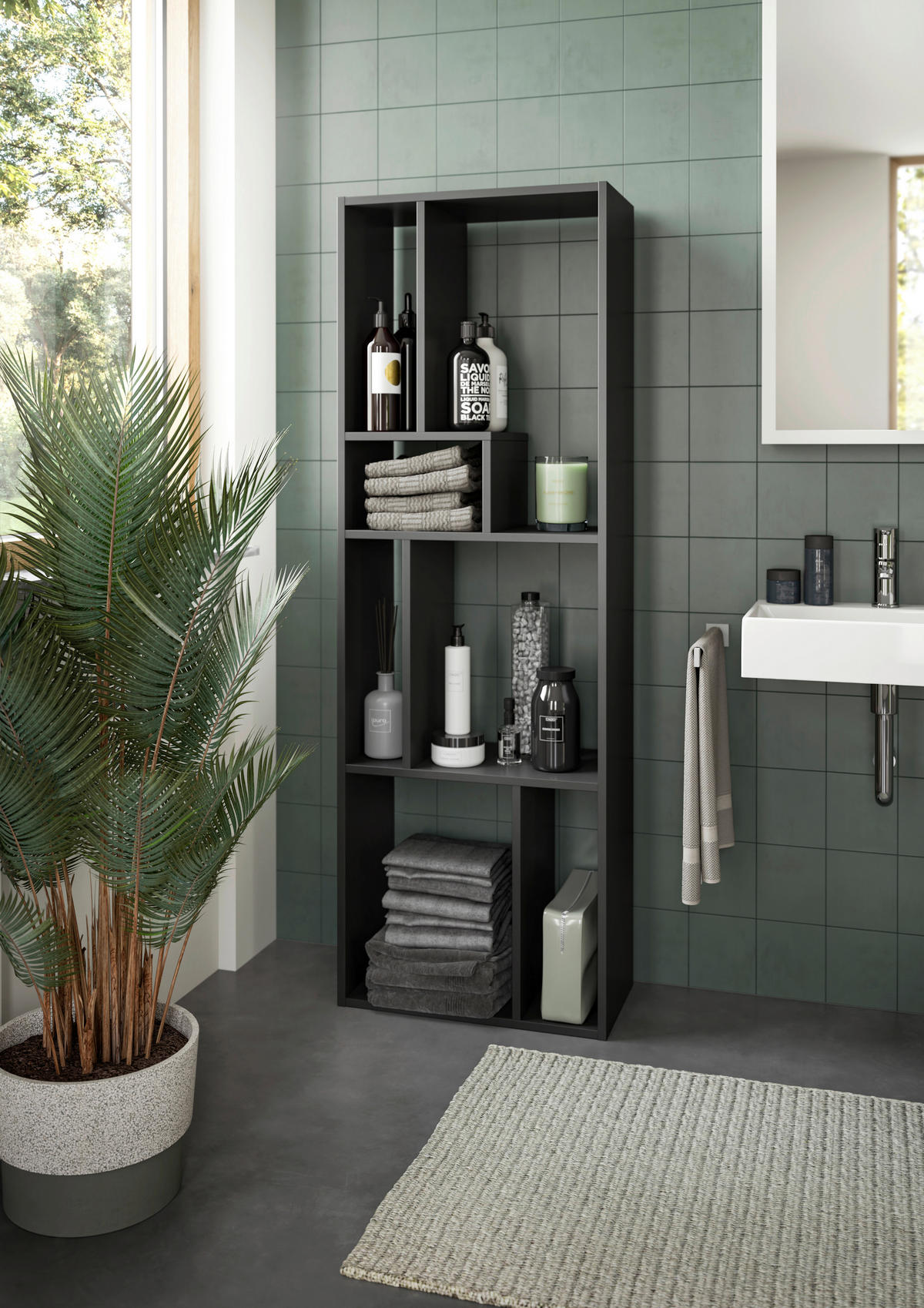 Regal Tommy grau B/H/T: ca. 159x54x28 cm Tommy - grau (159,00/54,00/28,00cm)