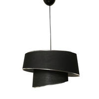 Opviq Pendelleuchte silber schwarz Metall Stoff B/H/L: ca. 32x70x32 cm E27 1 Brennstellen Barette - schwarz/silber (32,00/32,00/70,00cm) - Opviq