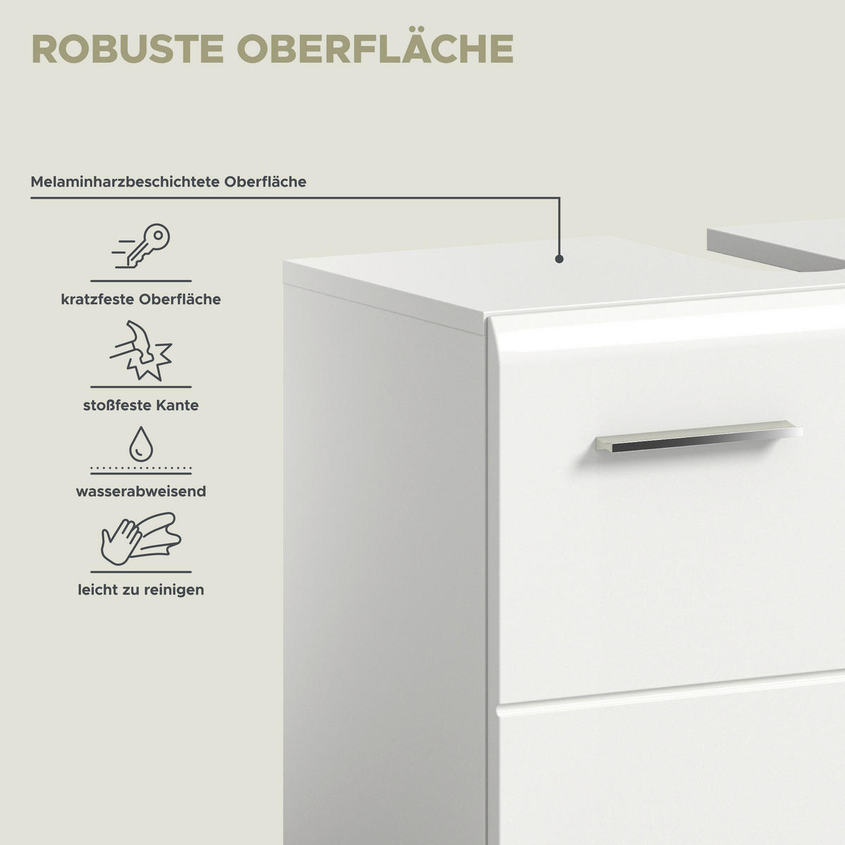 Badezimmer-Set Ice weiß weiß Hochglanz B/H/T: ca. 135x185x46 cm Ice - weiß (135,00/185,00/46,00cm) - xonox.home