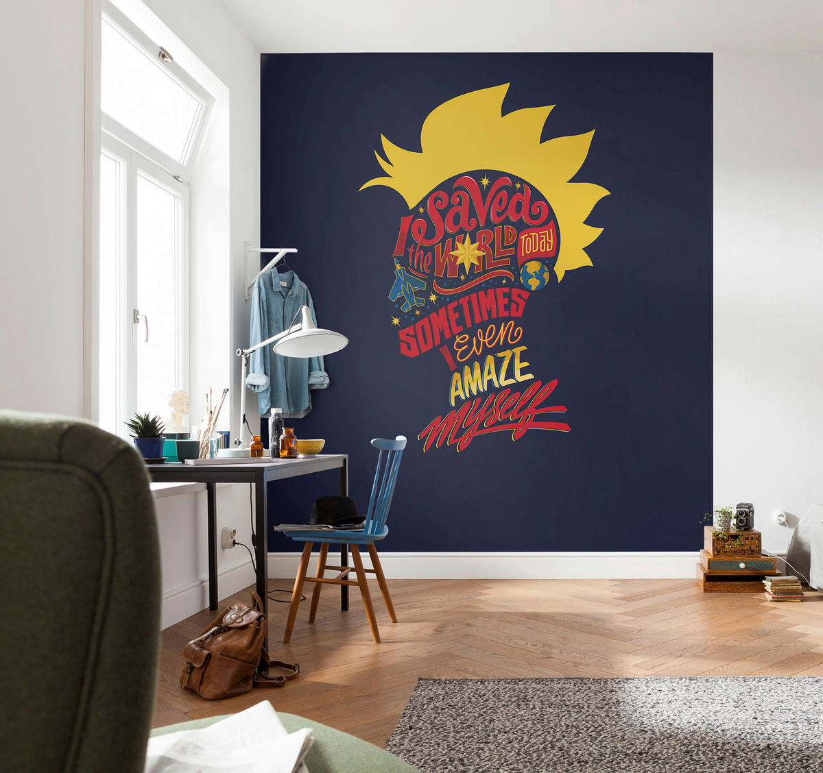 Komar Fototapete Captain Marvel saves the World multicolor B/H: ca. 200x280 cm Captain Marvel saves the World - multicolor (200,00/280,00cm) - Komar