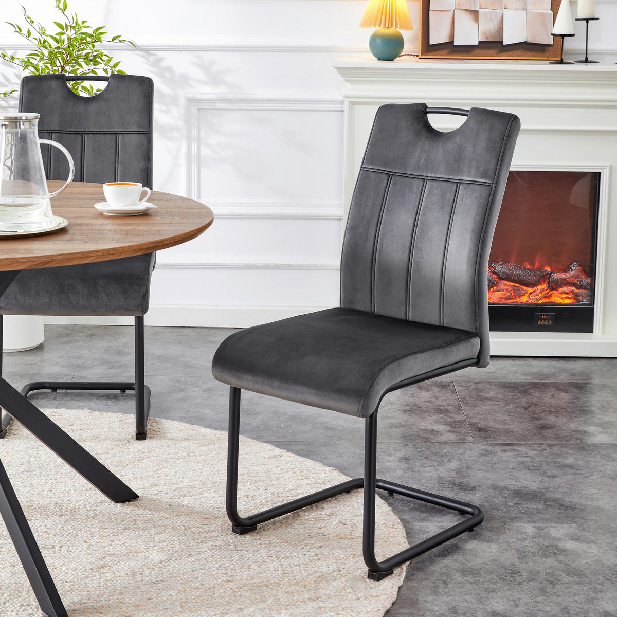 Schwingstuhl LISA, 2er Set anthrazit schwarz B/H/T: ca. 43x98x61 cm LISA, 2er Set - schwarz/anthrazit (43,00/98,00/61,00cm) - xonox.home