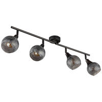 GLOBO Strahler schwarz Chrom Metall Glas B/H/L: ca. 11x37x21 cm E14 4 Brennstellen Strahler-Frosta - schwarz/Chrom (21,00/11,00/37,00cm) - GLOBO
