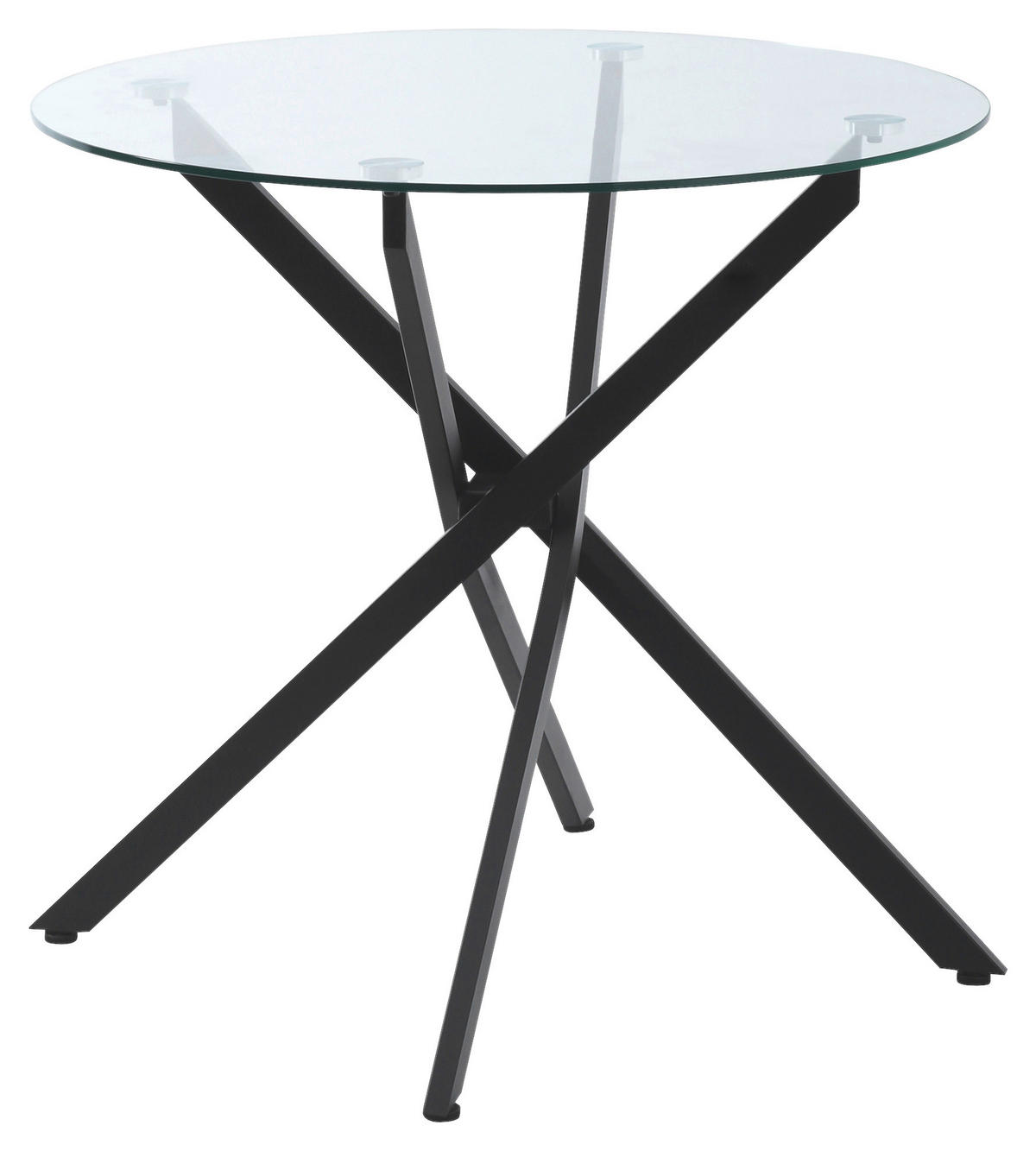 Beistelltisch 839-079 schwarz Glas Stahl B/H/T: ca. 80x75x80 cm 839-079 - schwarz (80,00/75,00/80,00cm) - HOMCOM