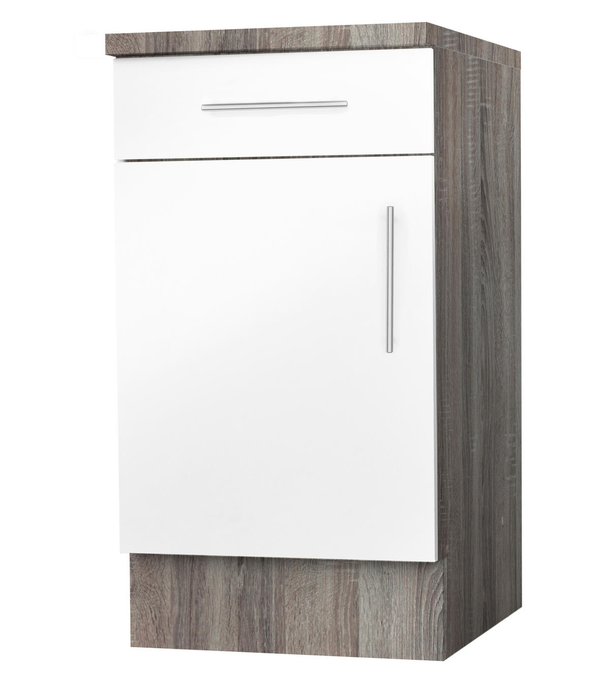 Unterschrank Judith weiß Hochglanz B/H/T: ca. 50x82x57 cm Judith - weiß/silber (50,00/82,00/57,00cm) - Menke