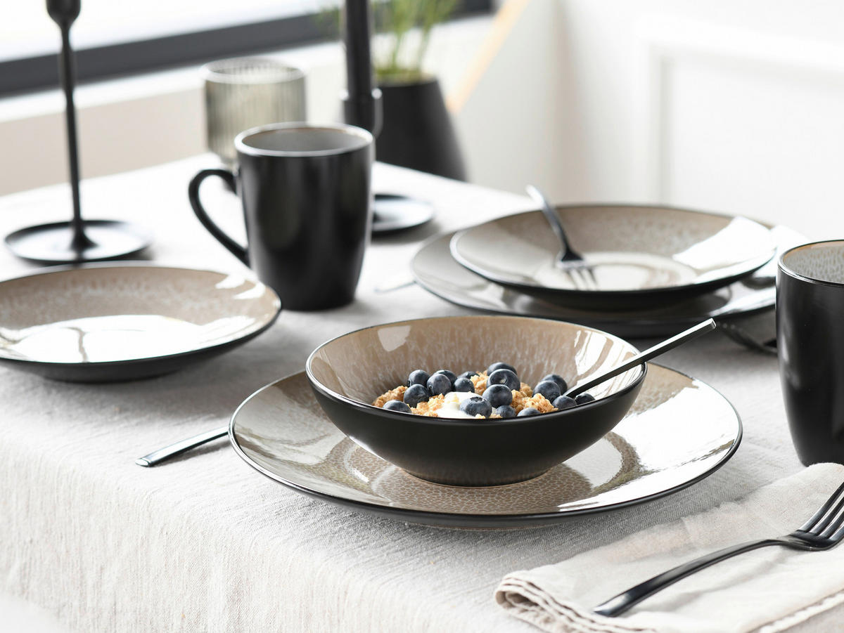 CreaTable Kombiservice Malmö beige Steinzeug 16 tlg. Malmö - beige - CreaTable