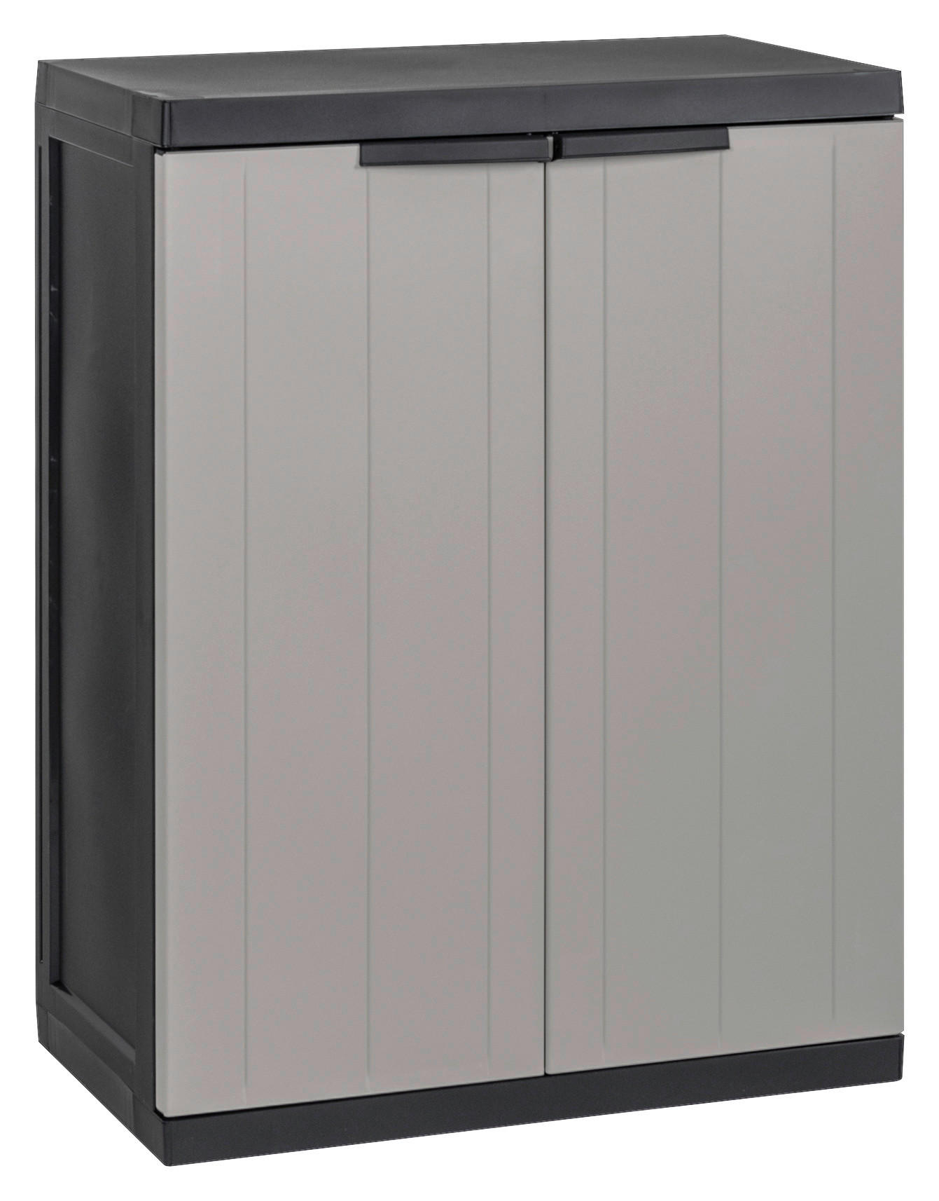 Toomax Kunststoffschrank grau B/H/T: ca. 65x85x37 cm Kunststoffschrank_Bios_Midi_niedrig - schwarz/grau (65,00/85,00/37,00cm) - Toomax