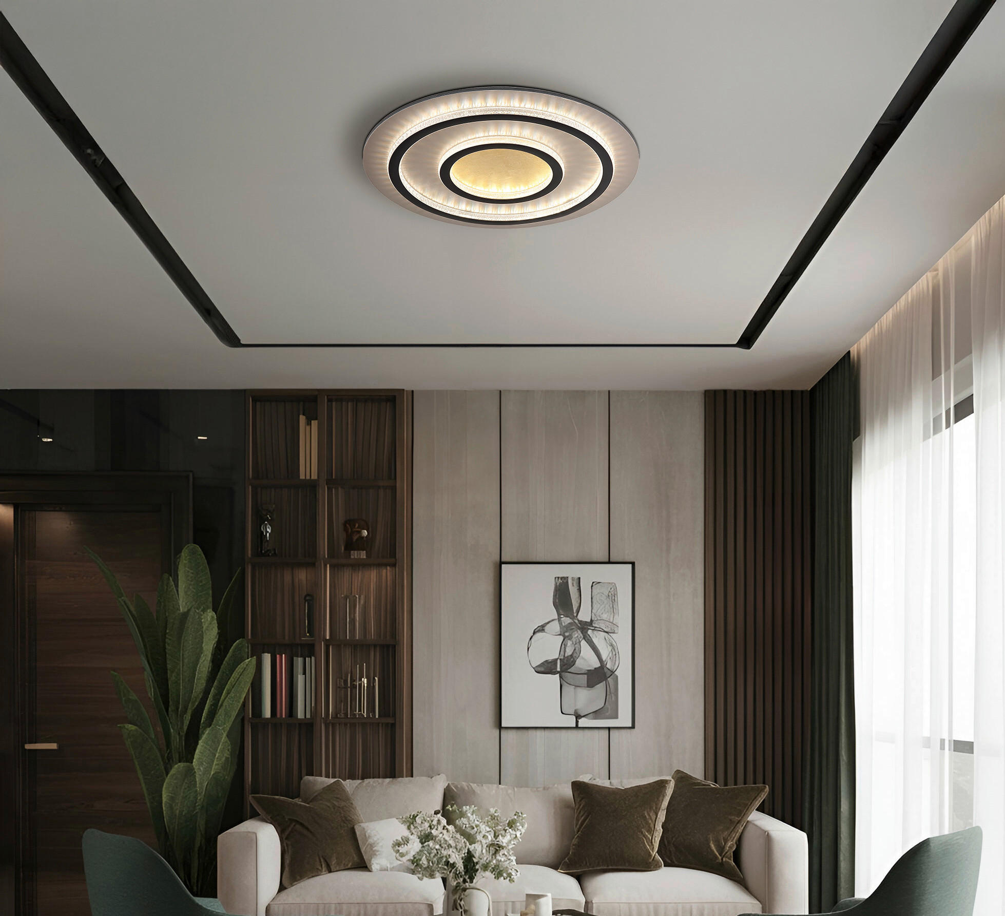 GLOBO LED-Deckenleuchte gold klar mattschwarz Kunststoff Metall H/D: ca. 6x55 cm 1 Brennstellen JAYDEN - gold/klar (55,00/6,00cm) - GLOBO