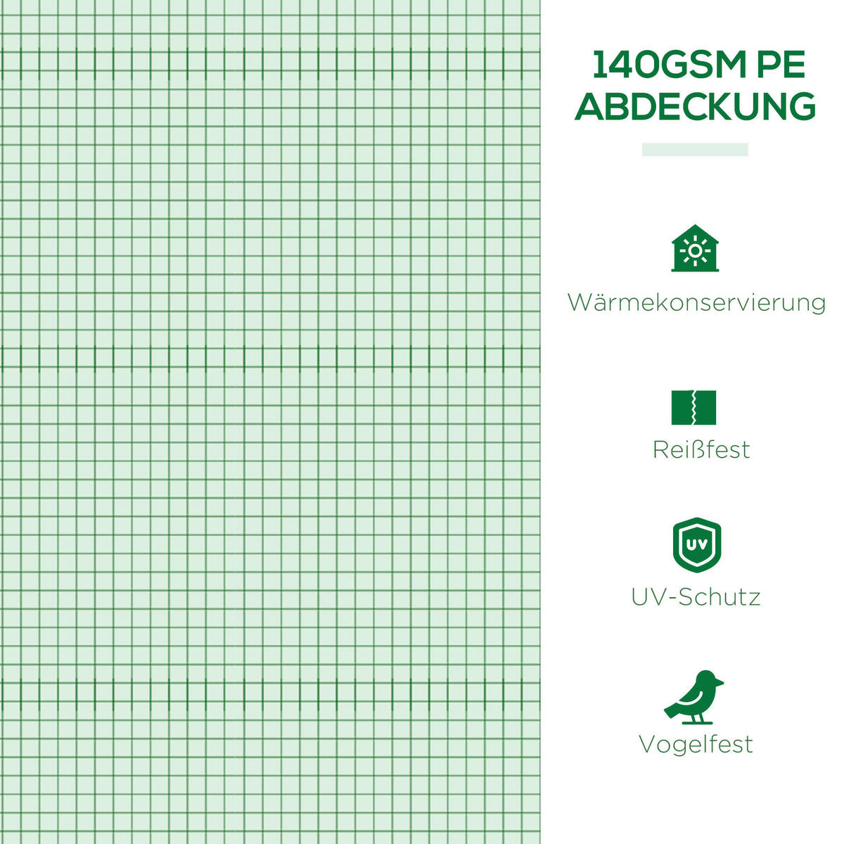 Outsunny Gewächshaus B/H/L: ca. 80x45x300 cm Gewächshaus - grün (300,00/80,00/45,00cm) - Outsunny