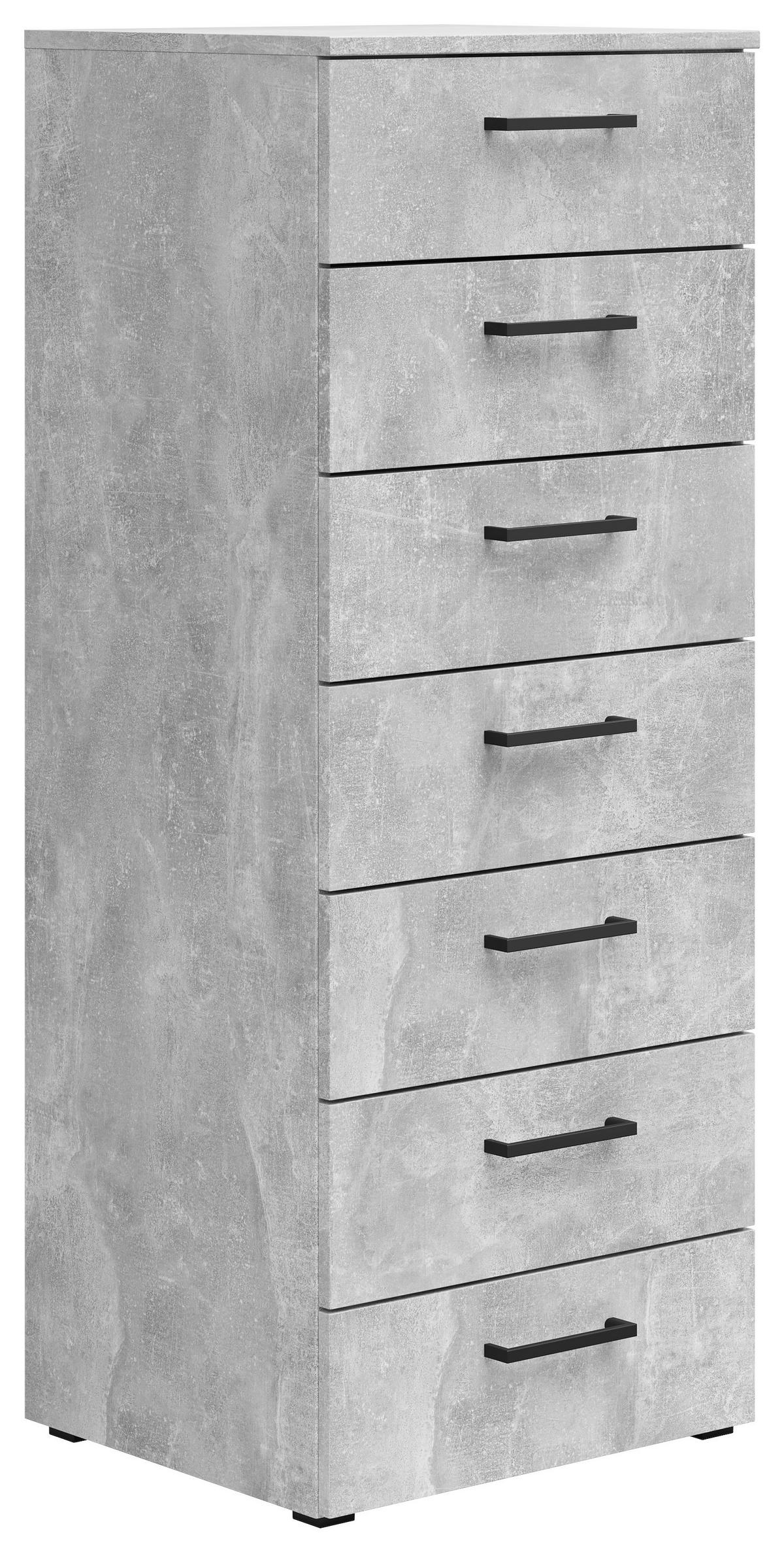 Kommode Multi-Stauraum Typ 18 Beton Optik B/H/T: ca. 45x115x40 cm Multi-Stauraum Typ 18 - Beton (45,00/115,00/40,00cm)