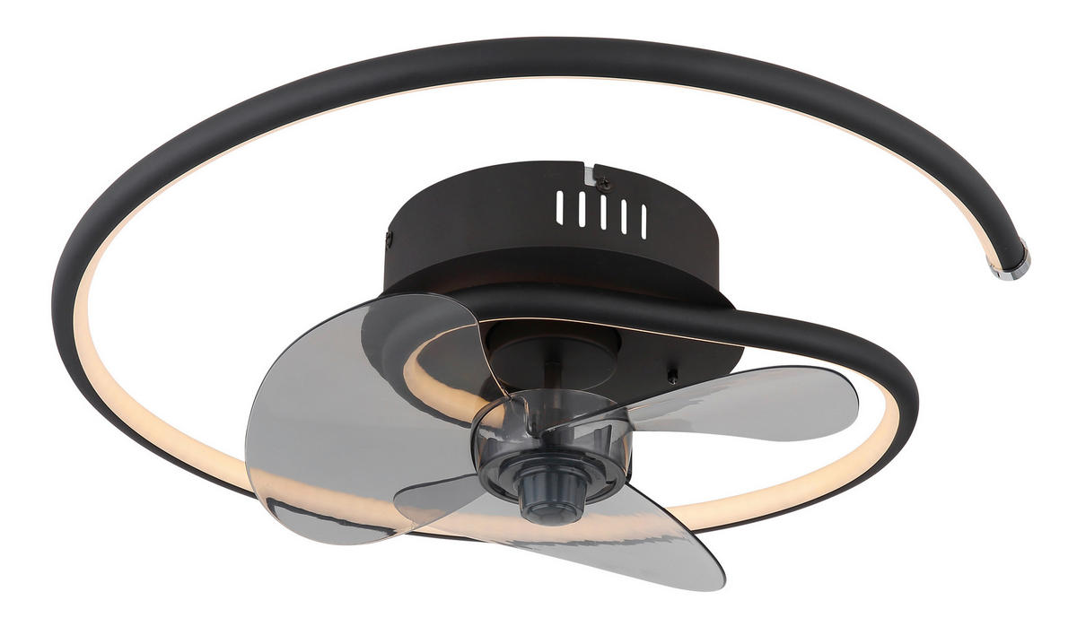 GLOBO Deckenventilator Opal schwarz H/D: ca. 13,9x45 cm max. 30 W KOREN - schwarz/Opal (45,00/13,90cm) - GLOBO