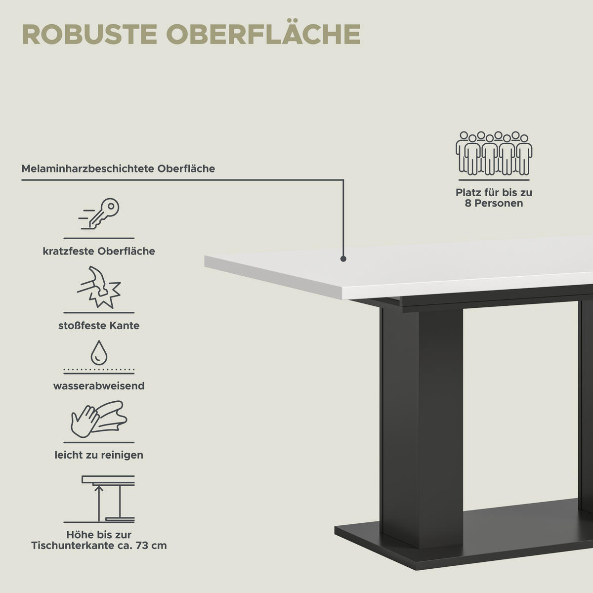 Esstisch MOTION grau B/H/T: ca. 150x76x90 cm MOTION - grau (150,00/76,00/90,00cm) - xonox.home