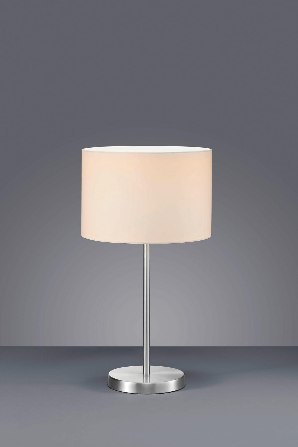 TRIO Tischleuchte 511100101 nickel matt weiß Metall Stoff H/D: ca. 55x30 cm E27 1 Brennstellen Hotel - weiß/nickel matt (30,00/55,00cm) - Trio