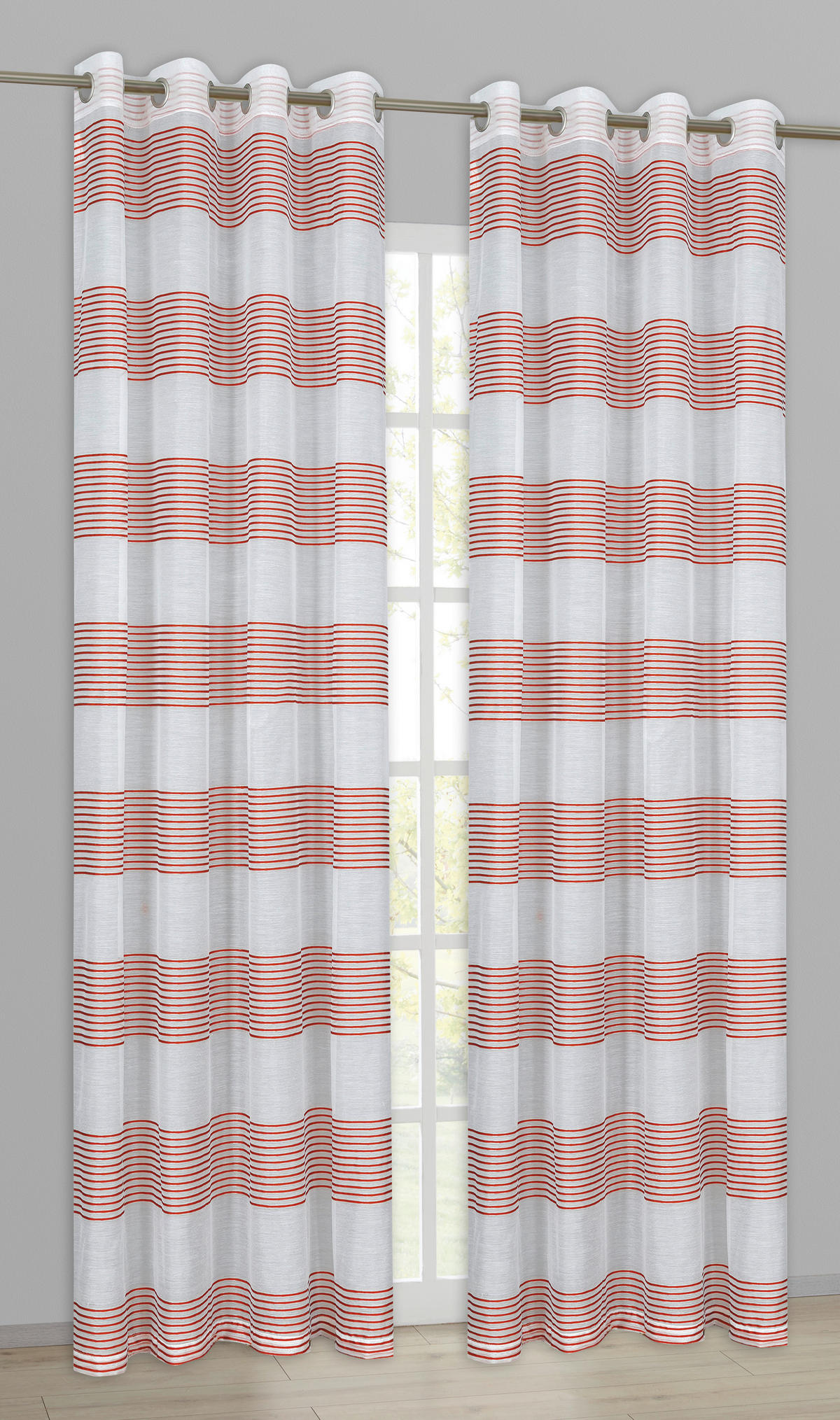 Ösenvorhang Mina rost B/L: ca. 135x245 cm Mina - rot/rost (135,00/245,00cm) - home Topline