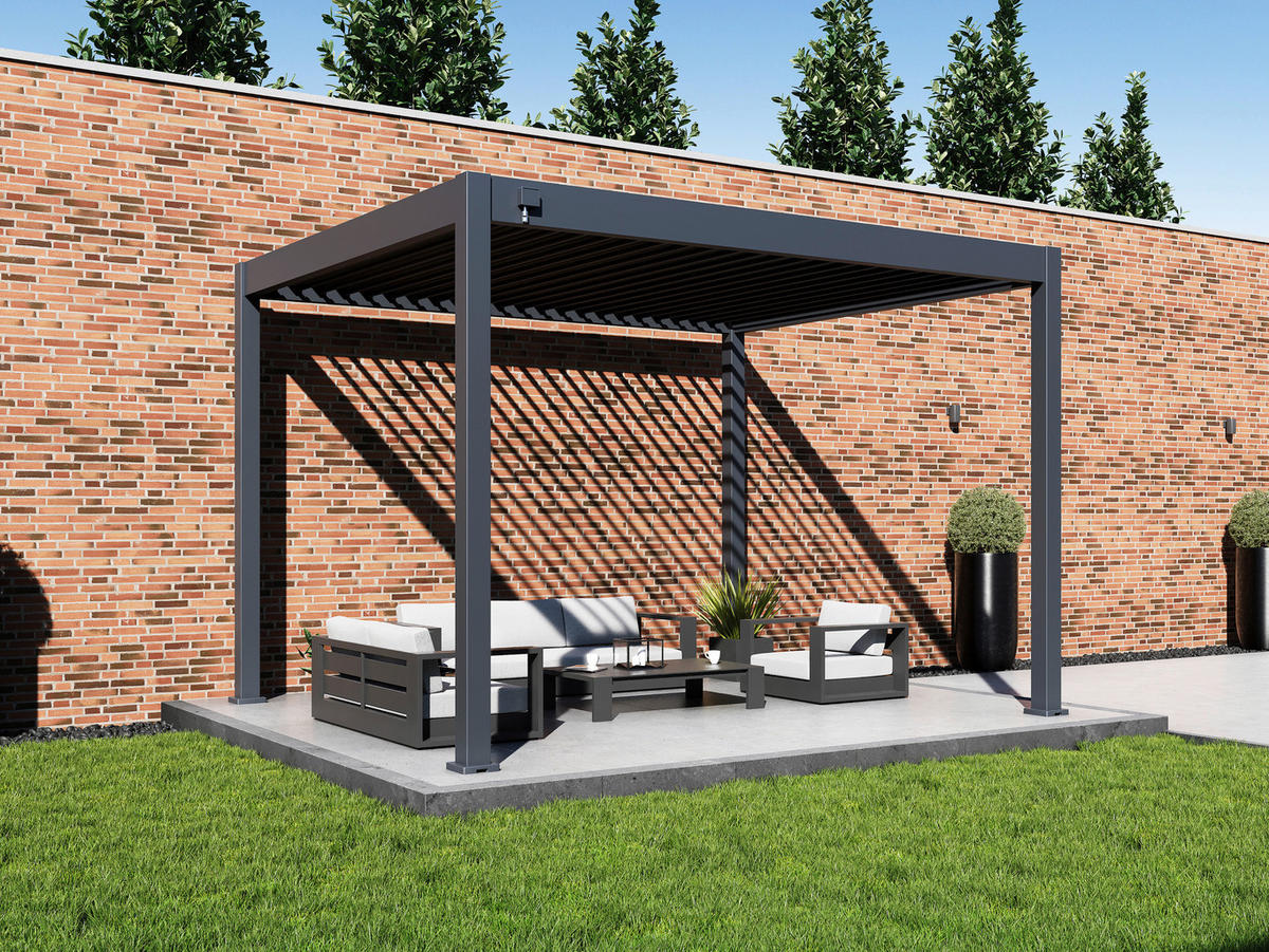 Paragon Outdoor Pergola Grand Tuscan anthrazit Aluminium B/H/L: ca. 370x256x310 cm Grand Tuscan - anthrazit (310,00/370,00/256,00cm) - Paragon Outdoor
