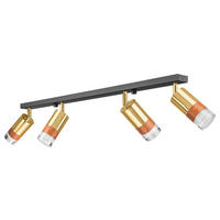 Lamkur Deckenleuchte gold Glas Stahl B/H/L: ca. 8x19x81 cm 4 Brennstellen AURORA - gold (81,00/8,00/19,00cm) - Lamkur