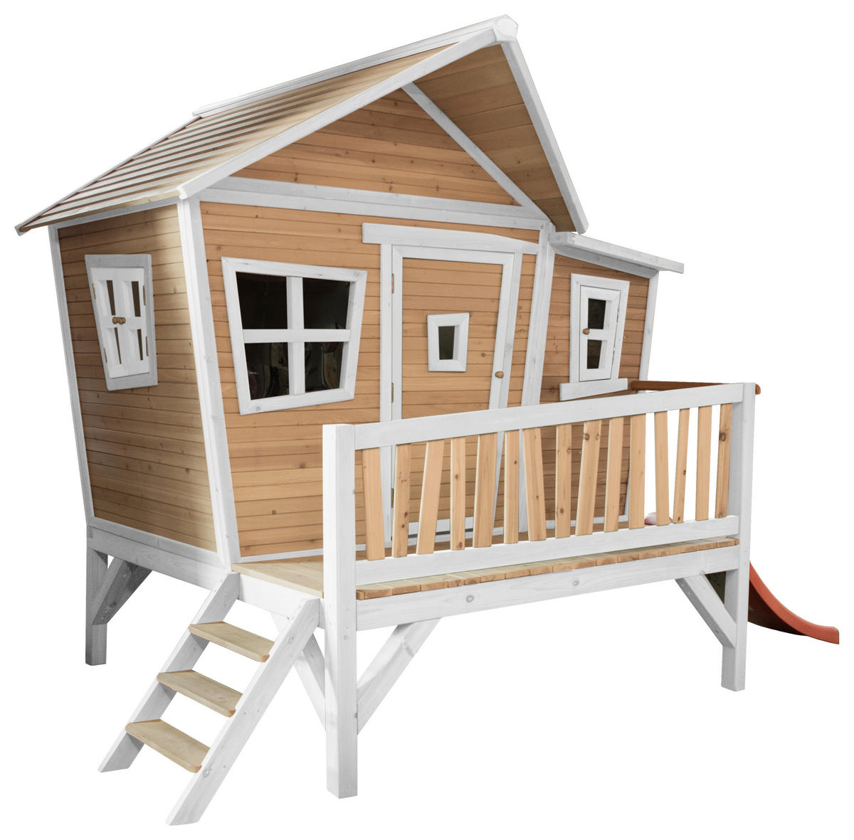 AXI Spielhaus Emma braun B/H/L: ca. 349x227x193 cm Emma - braun/weiß (193,00/349,00/227,00cm) - AXI