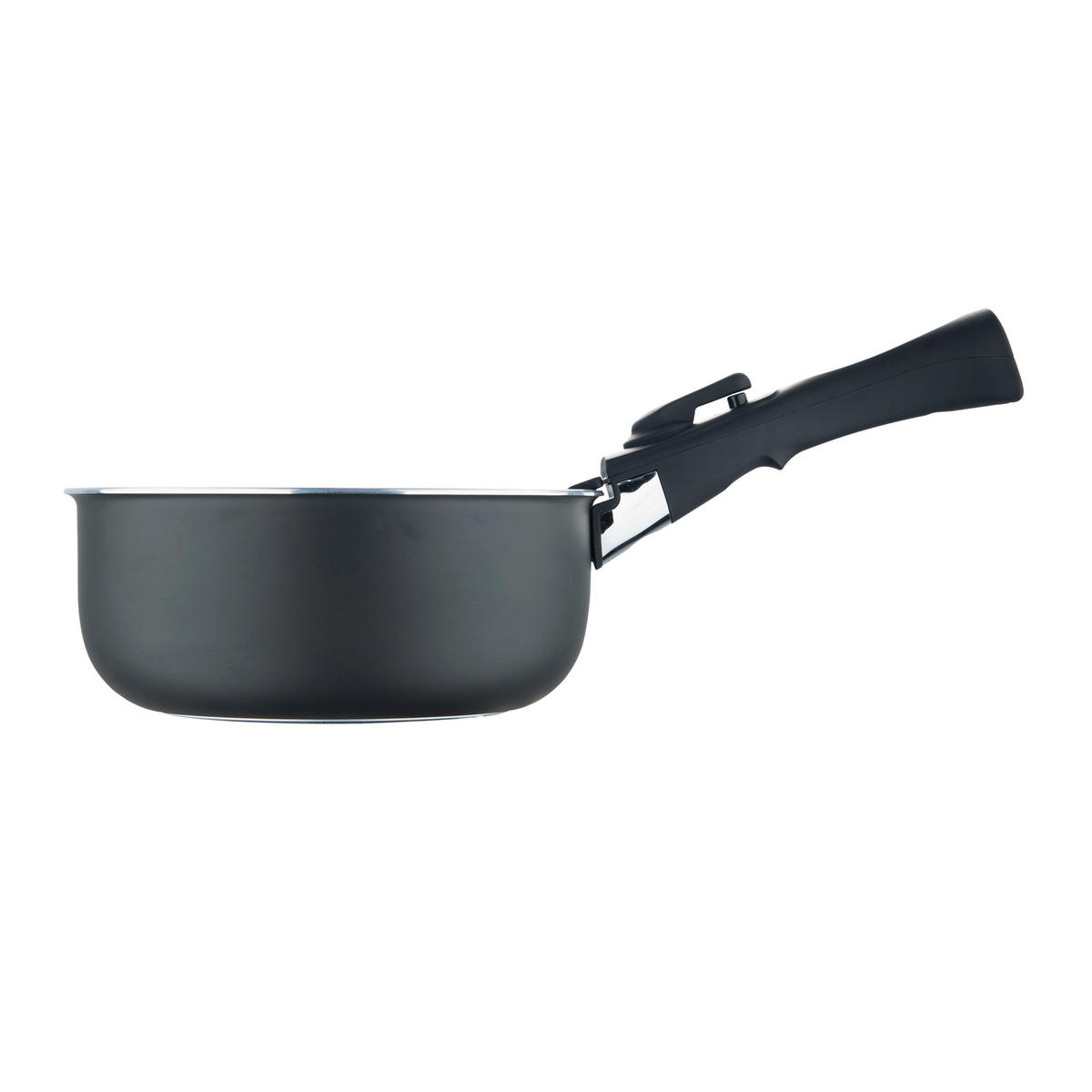 BERGNER Topfset CLICK & COOK schwarz Aluminium 4 tlg. CLICK & COOK - schwarz/silber (30,30/30,00/9,70cm) - BERGNER