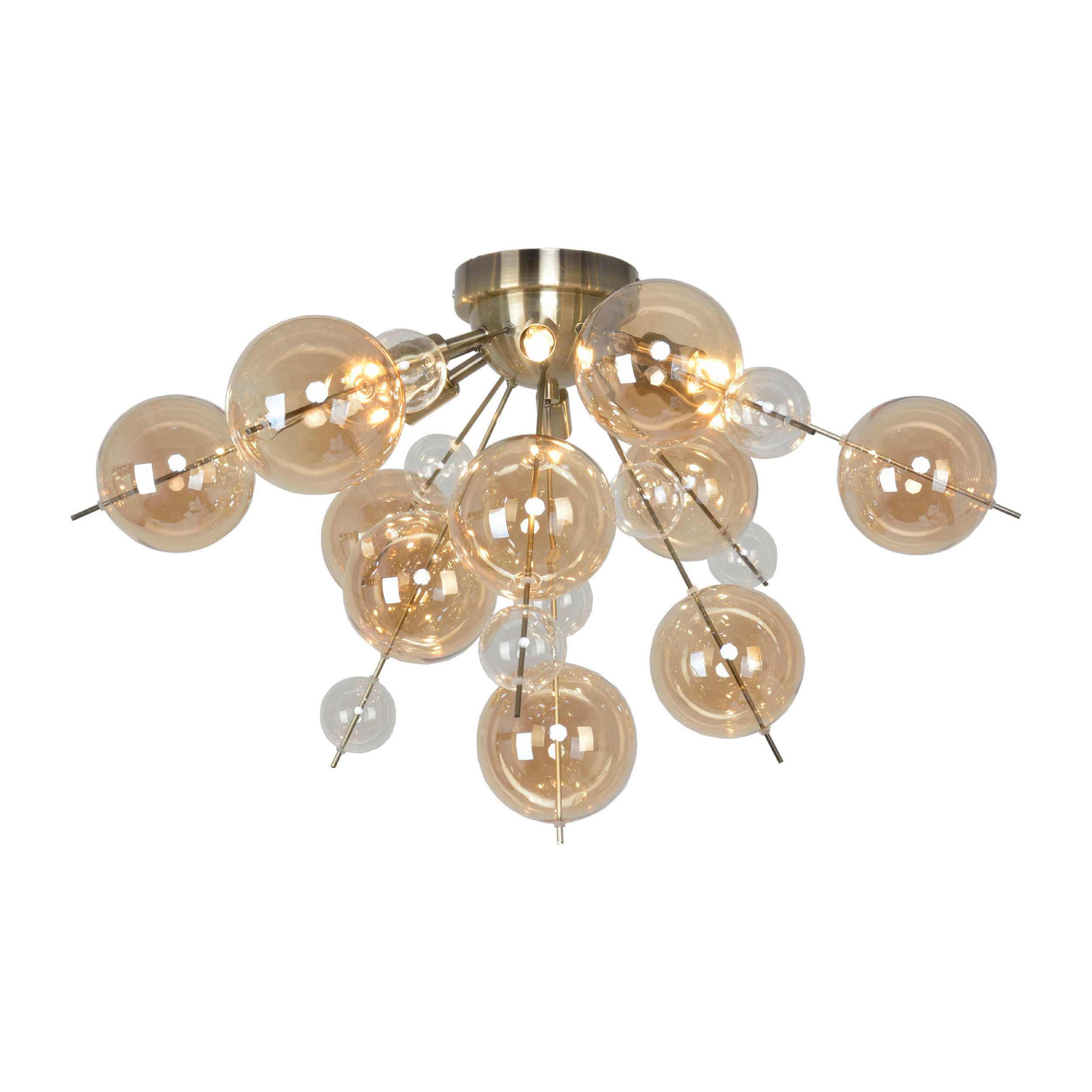 Thumbnail - Näve Leuchten Deckenleuchte amber Glas Metall B/H/T/D: ca. 57x38x57x57 cm G9 6 Brennstellen