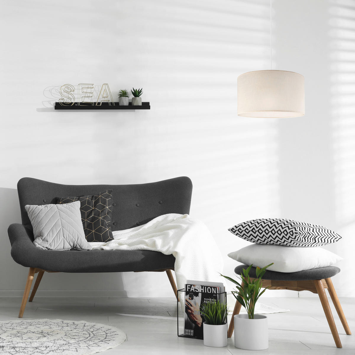 Lamkur Hängeleuchte creme PVC B/H/L: ca. 35x70x35 cm E27 1 Brennstellen Vivian - creme (35,00/35,00/70,00cm) - Lamkur