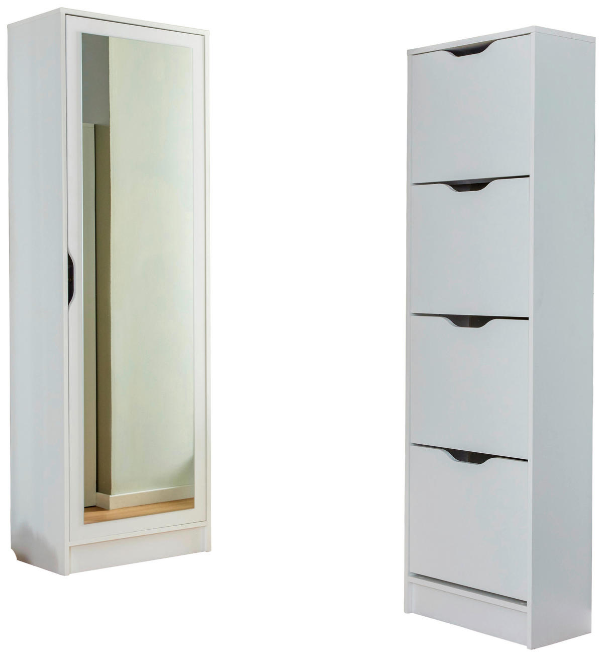 Schuhschrank Westphalen 1D weiß beschichtet Nachbildung B/H/L: ca. 40x189,5x58 cm Westphalen 1D - weiß (58,00/40,00/189,50cm) - Inter Link