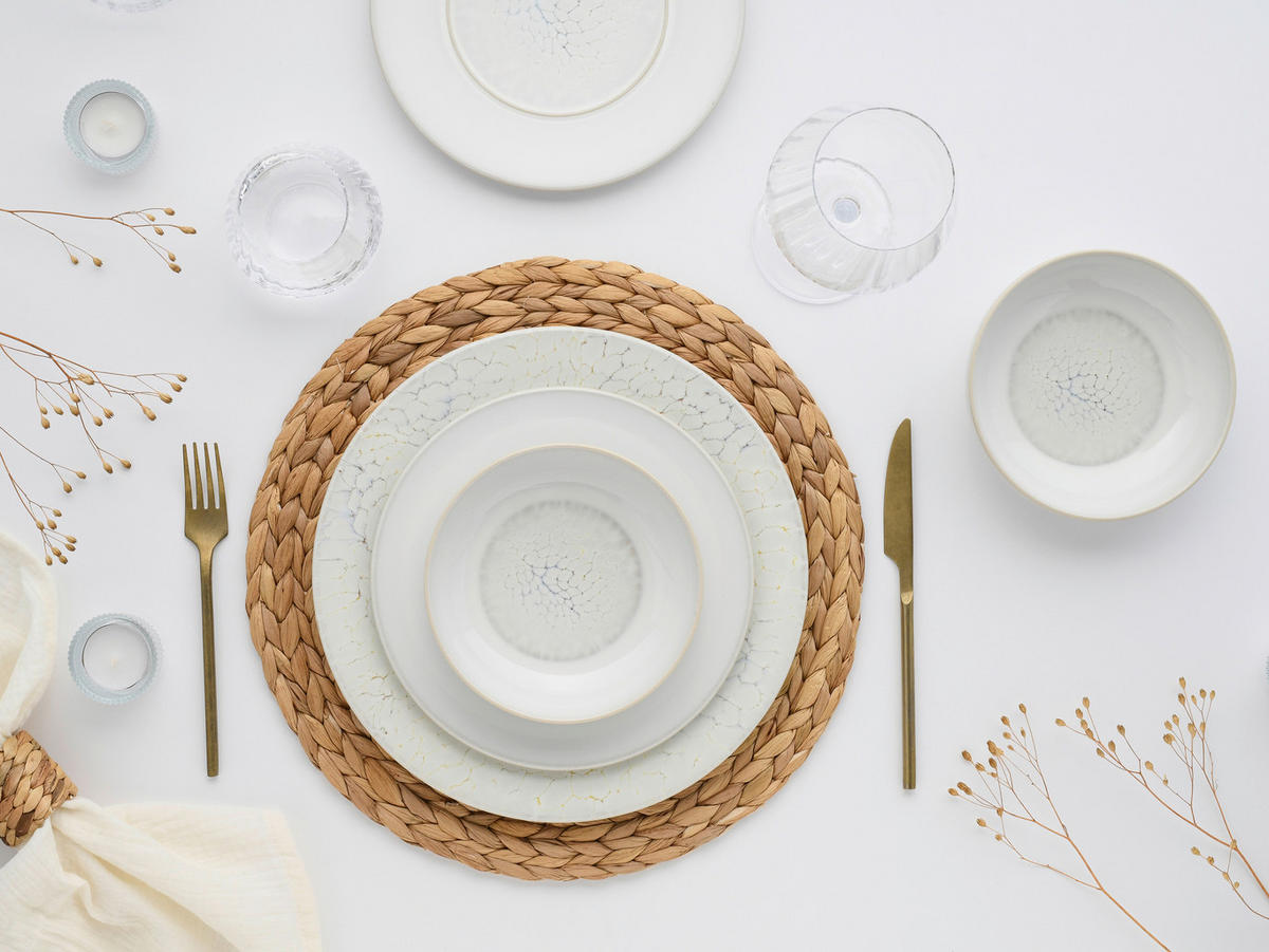 CreaTable Tafelservice Unico Toscania offwhite Steinzeug 12 tlg. Unico Toscania - offwhite - CreaTable